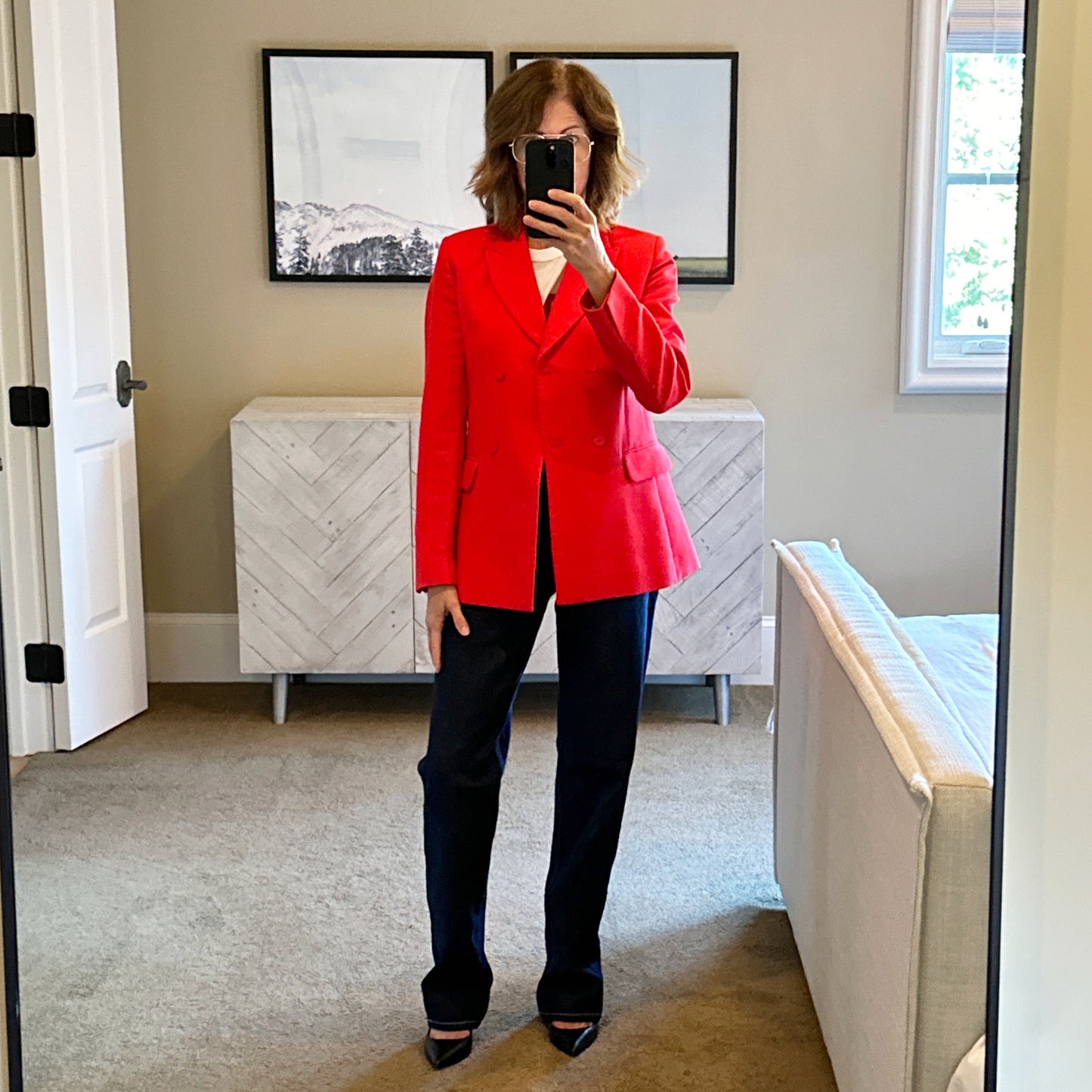 SANDRO Soazic Double Breasted Blazer S