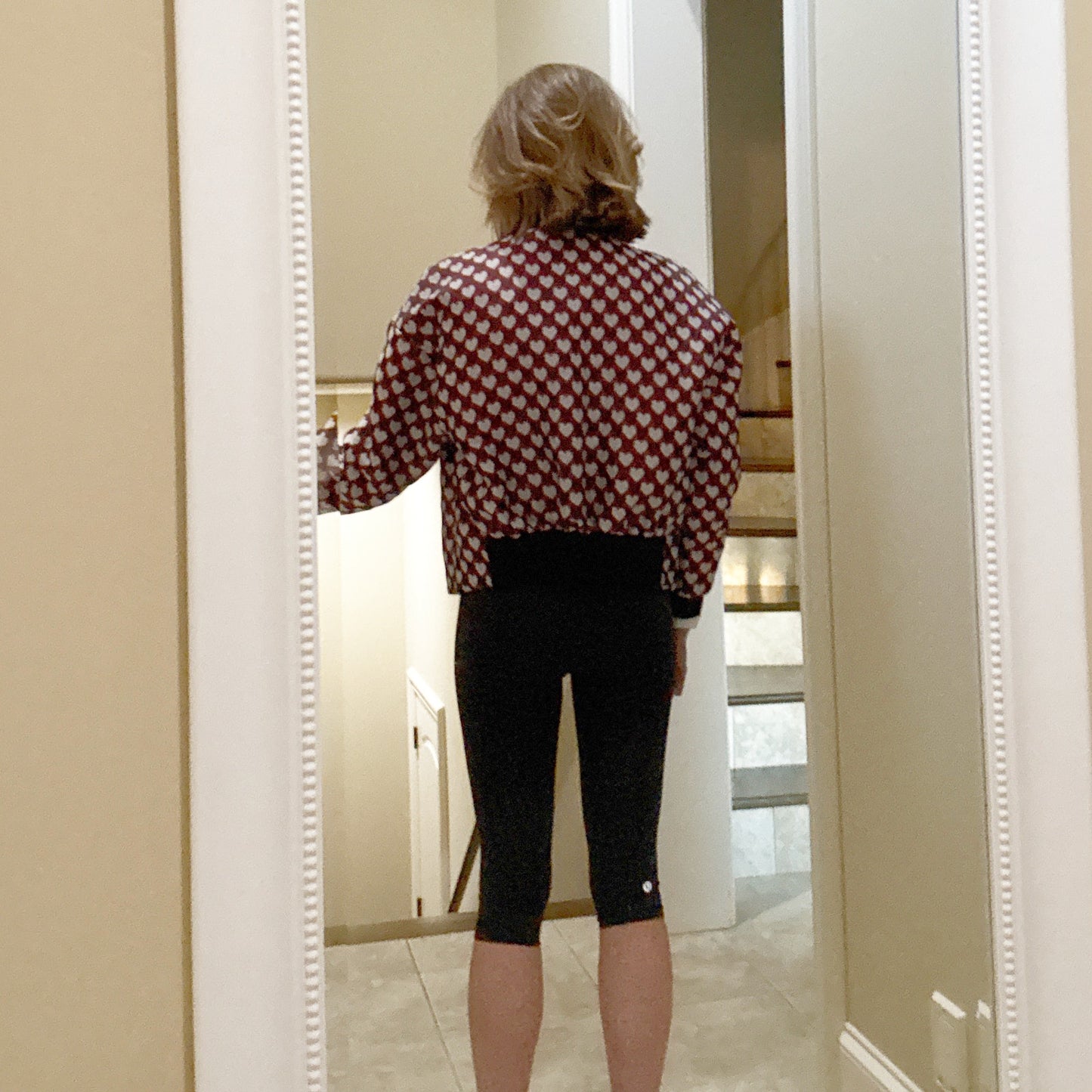 REDVALENTINO Jacquard Heart Bomber Jacket IT38|XS