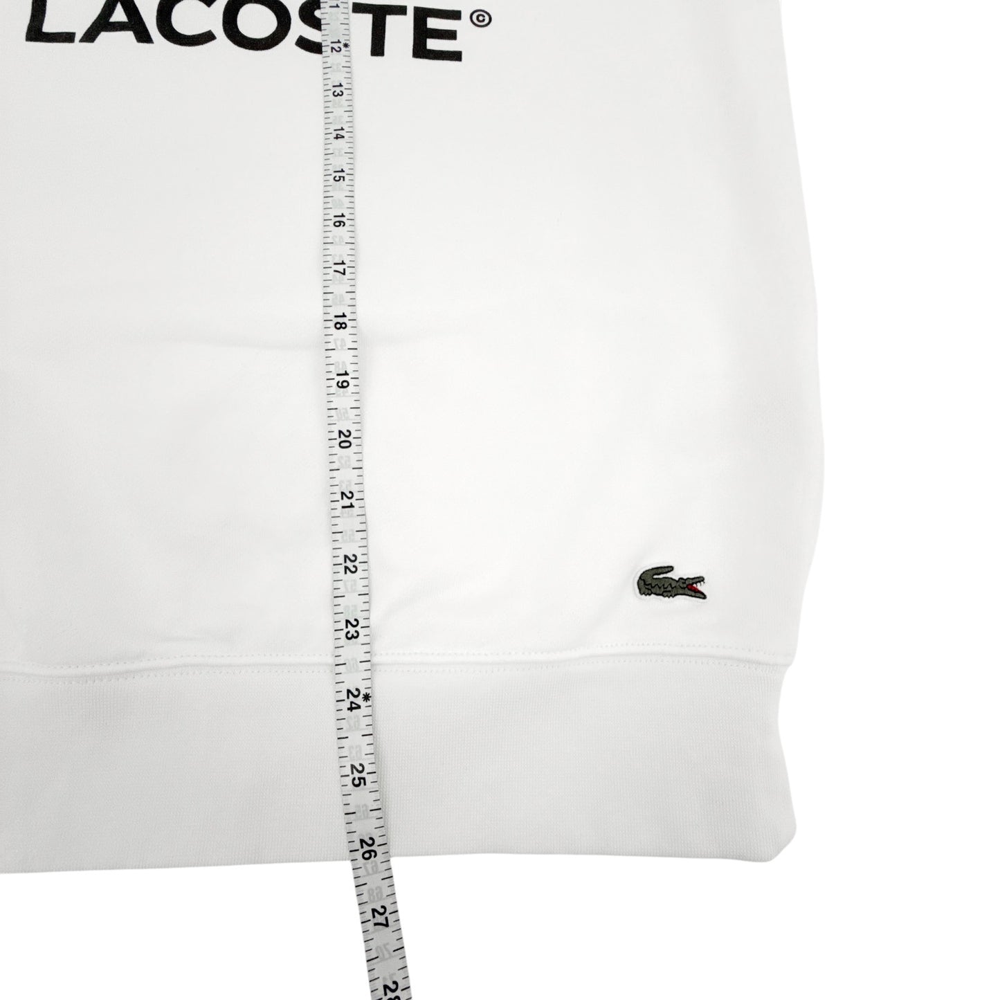 LACOSTE Classic Fit Crewneck Sweatshirt in White S