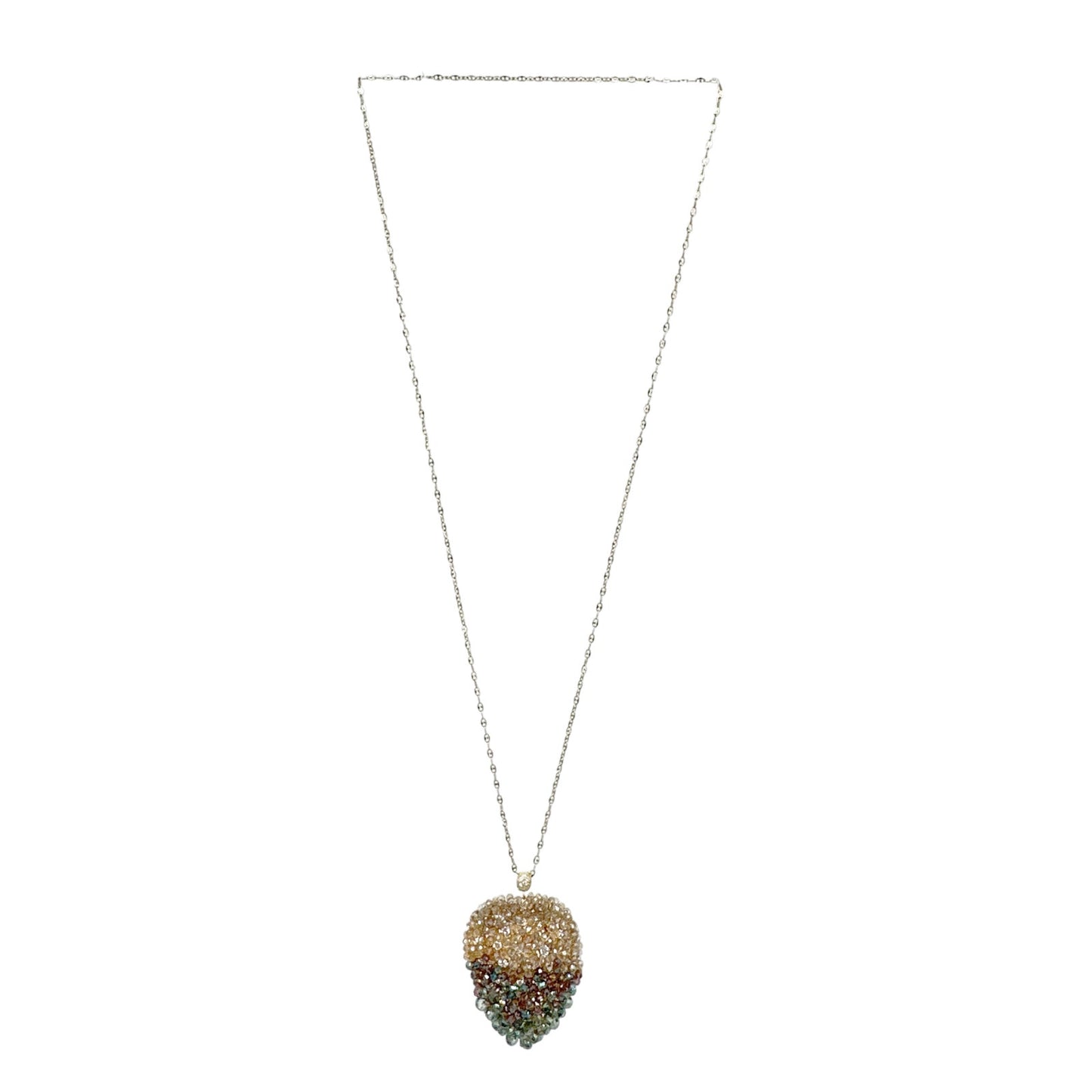 THEIA Jewelry Long Leaf drop pendant necklace in Gold Green