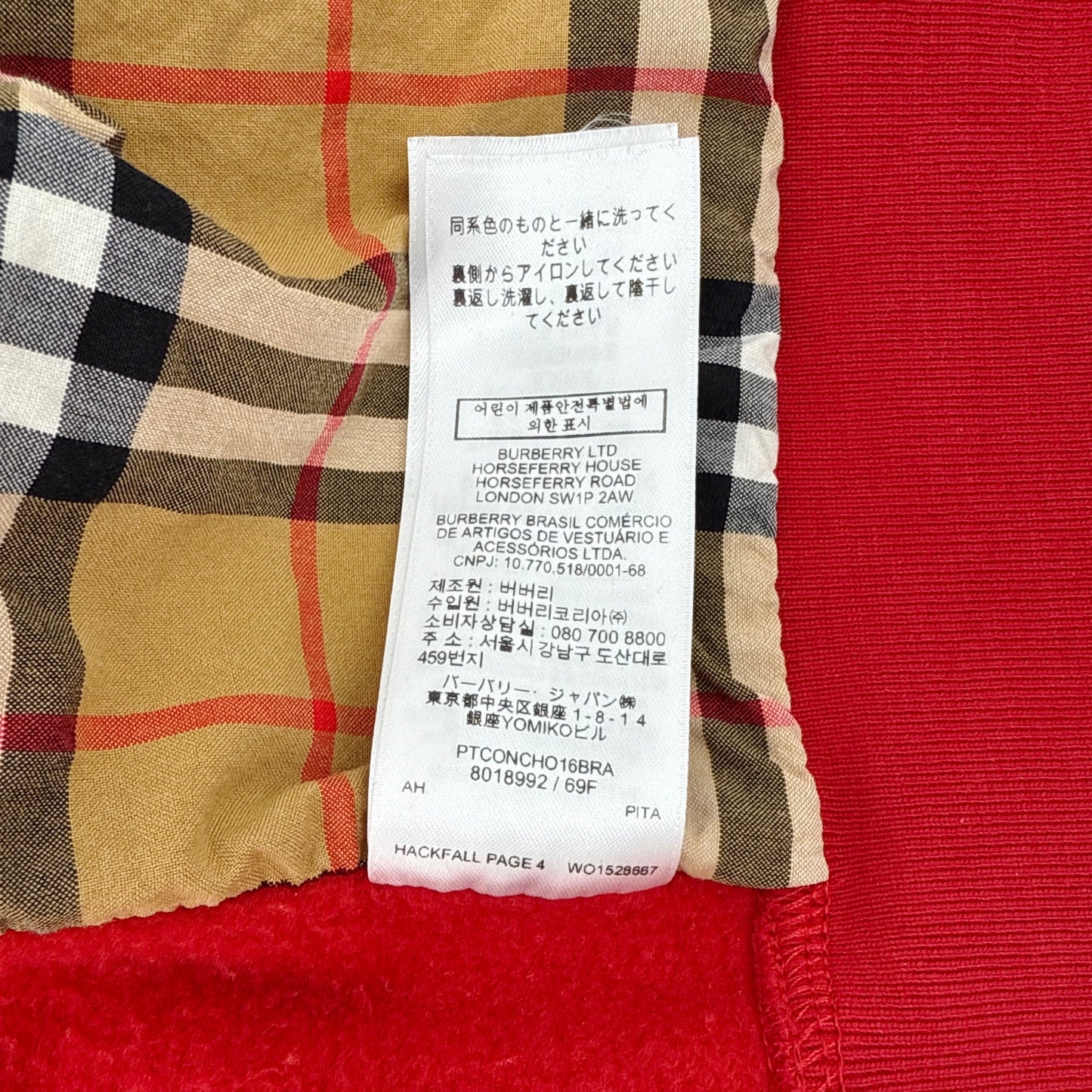 BURBERRY Hackfall Vintage Check Hoodie S