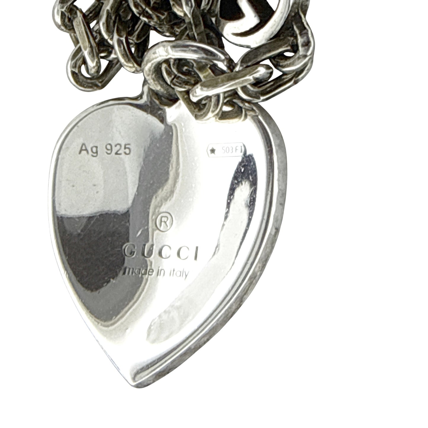 GUCCI Heart Necklace with Interlocking G
