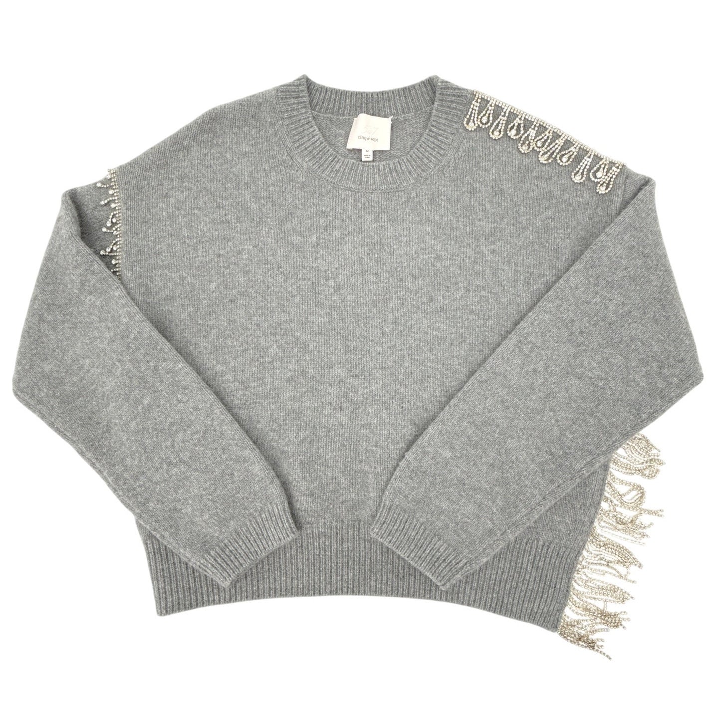 CINQ a SEPT Lilliana Embellished Knit Sweater M