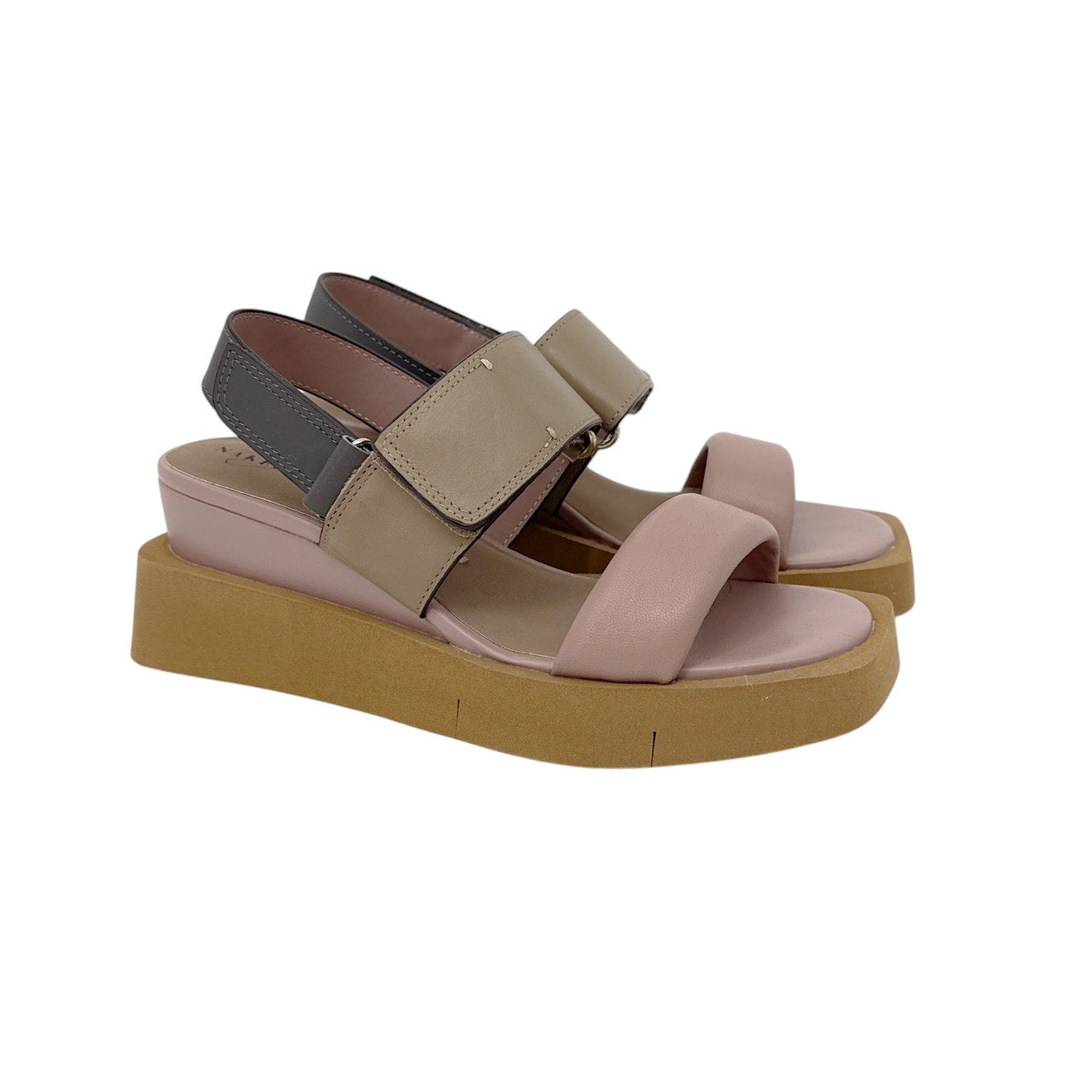 NAKED FEET Paradox in Ecru Wedge Sandals 6.5