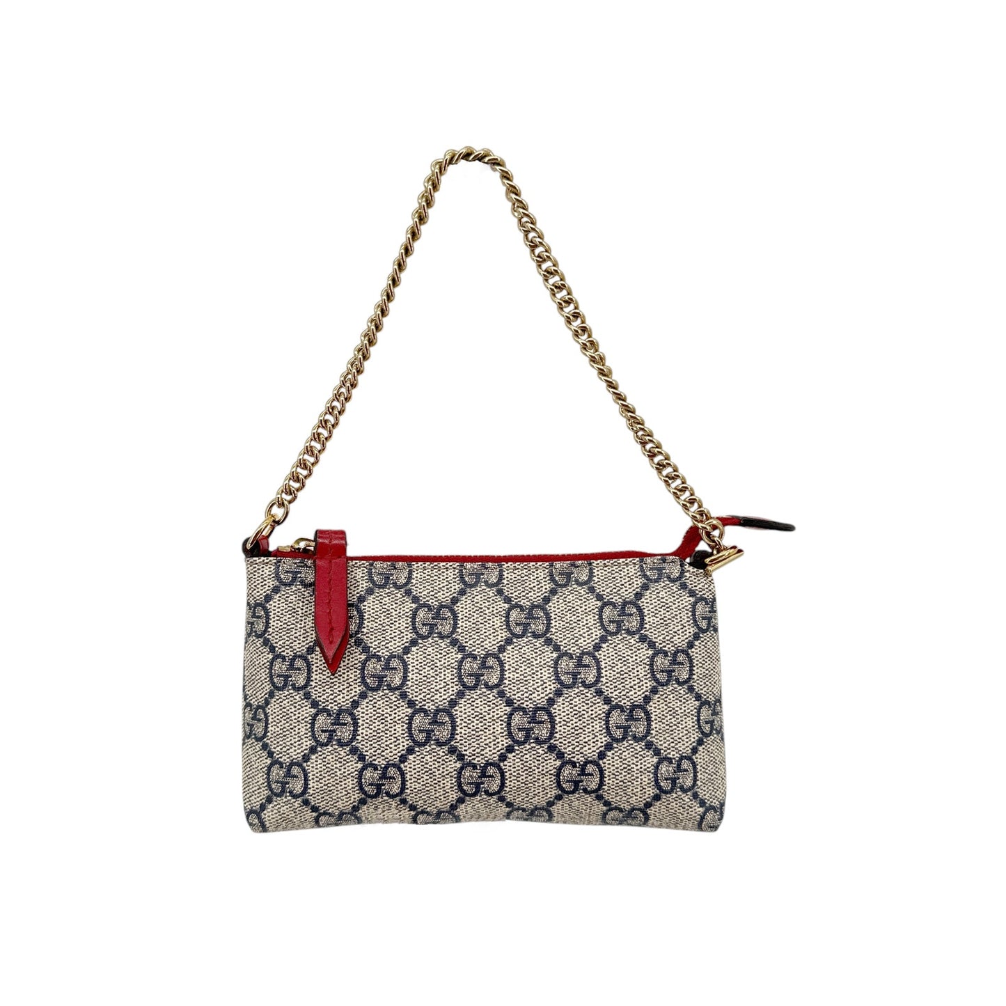 GUCCI Chain Wristlet Mini Bag GG Coated Canvas