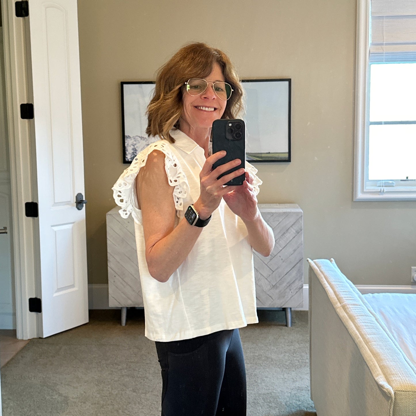 DESIGN HISTORY Eyelet Sleeve Top M