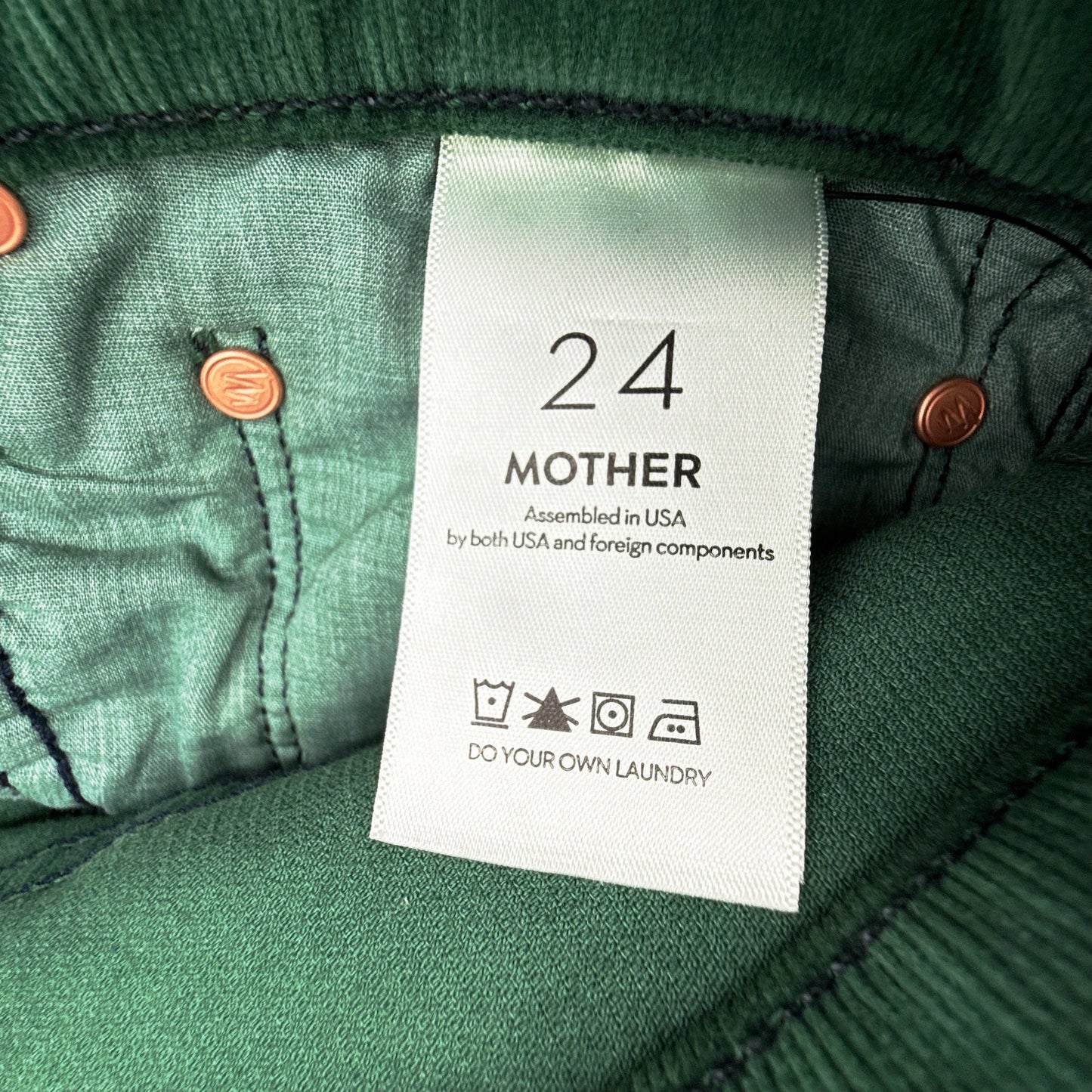MOTHER The Ditcher Roller Zip Sneak Cord in Dark Green 24