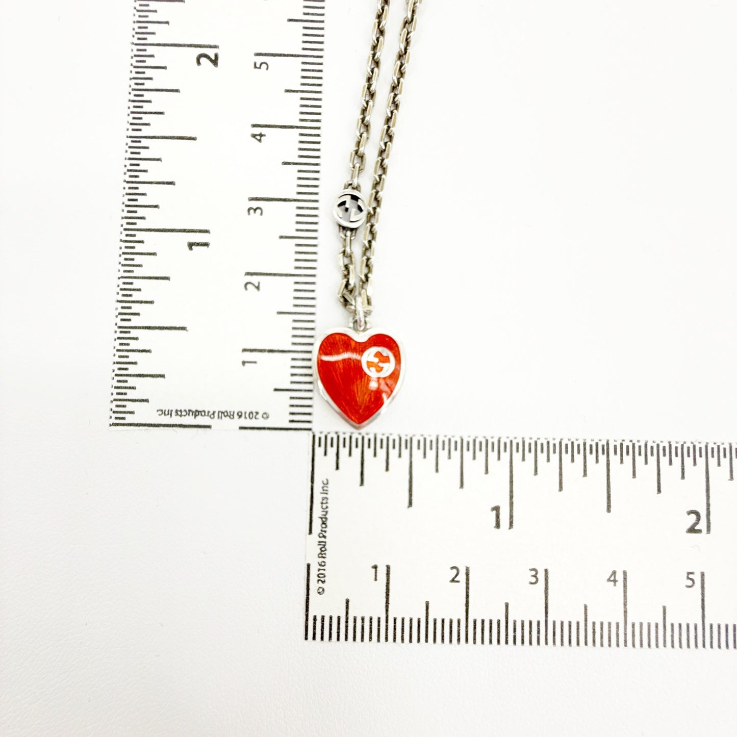 GUCCI Heart Necklace with Interlocking G