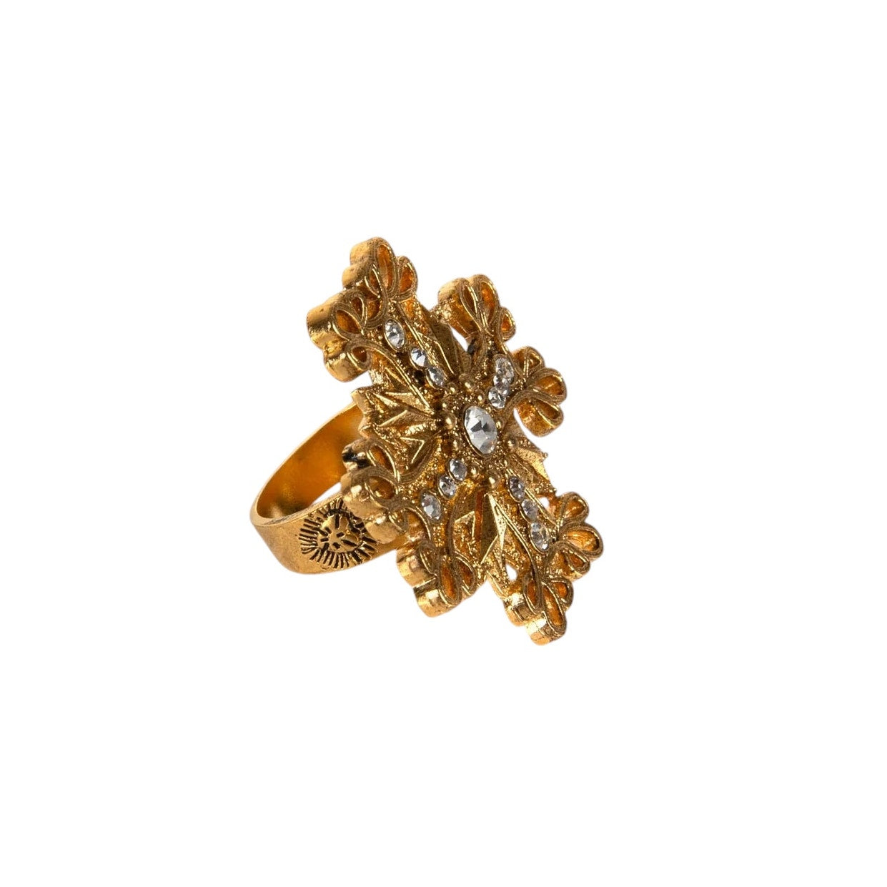 VIRGINS SAINTS & ANGELS VSA Electra Cross Ring in Gold Size 6