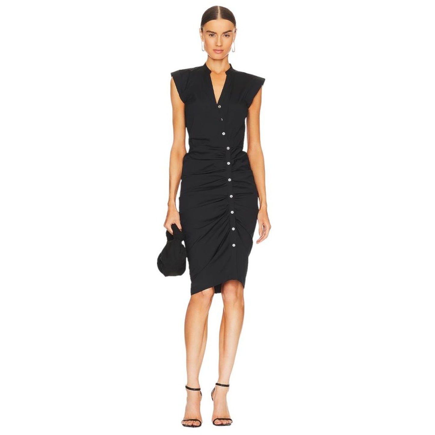 VERONICA BEARD Ruched Shirt Dress 0