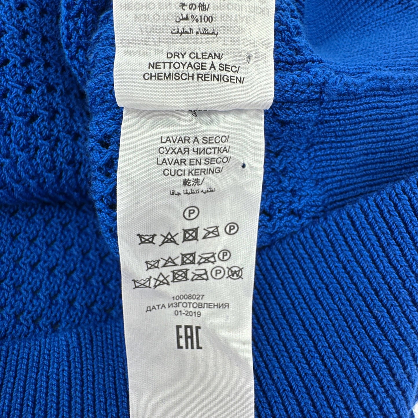TORY BURCH Mesh Polo Sweater in Bondi Blue L
