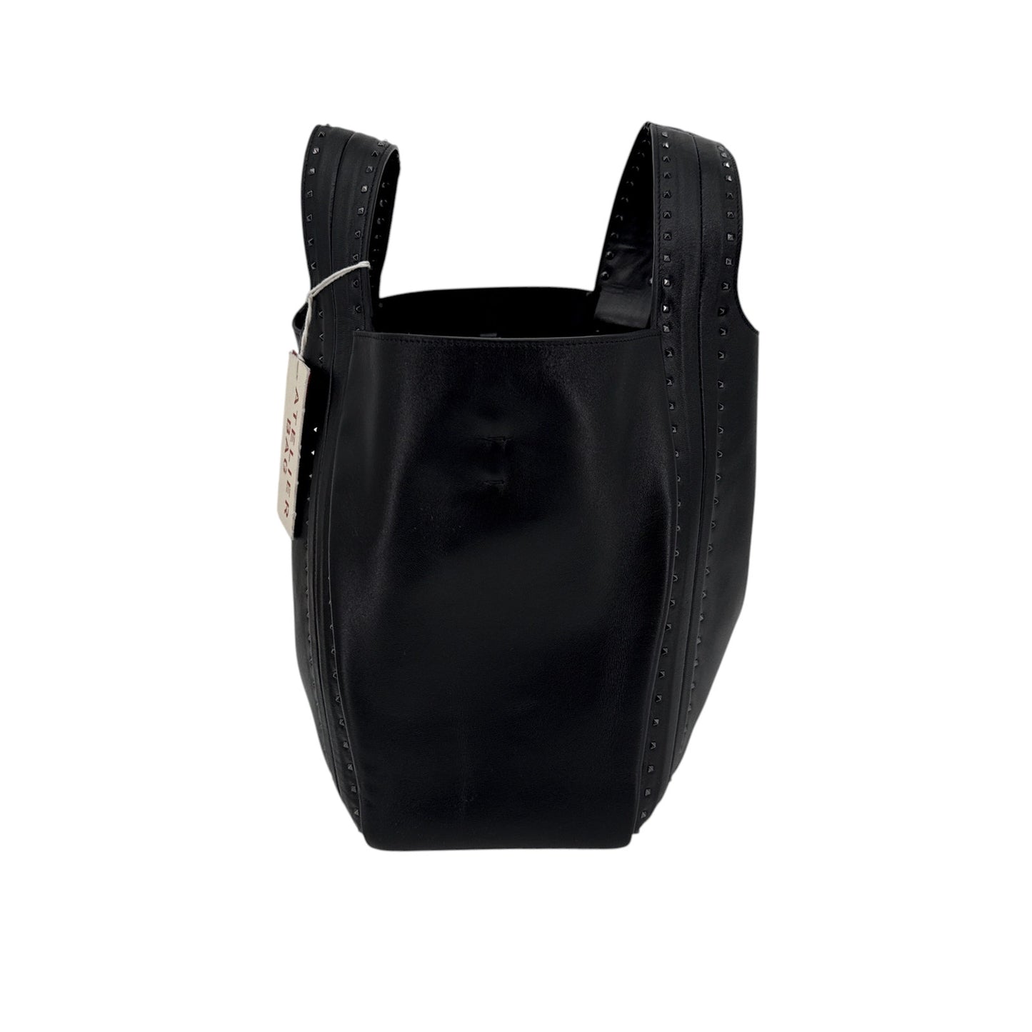 VALENTINO GARAVANI Small Atelier Bag 01 Metal Stitch Edition Tote Bag In Black