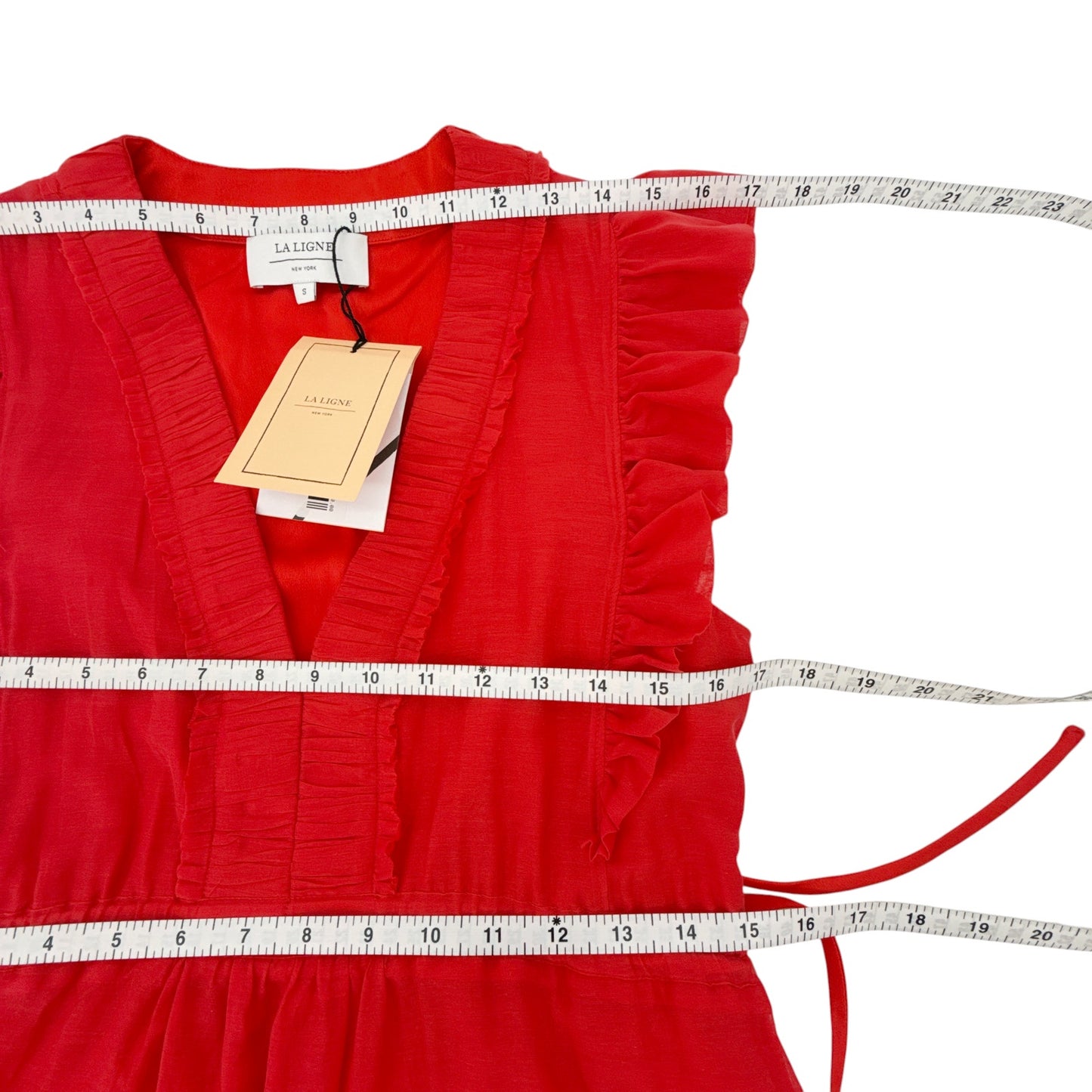LA LIGNE Marta Dress in Deep Coral S