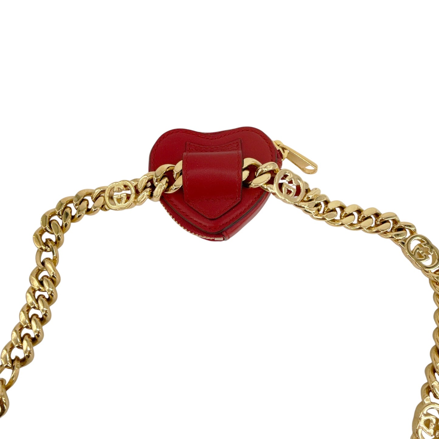 GUCCI Chain Belt with Interlocking G & Micro Heart Bag