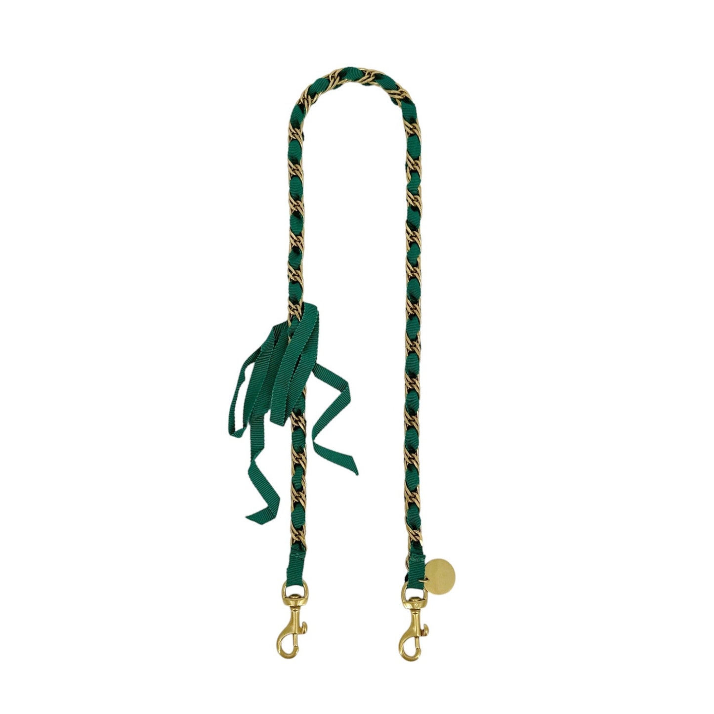CLARE V. Shoulder Strap in Fern Grosgrain Chain