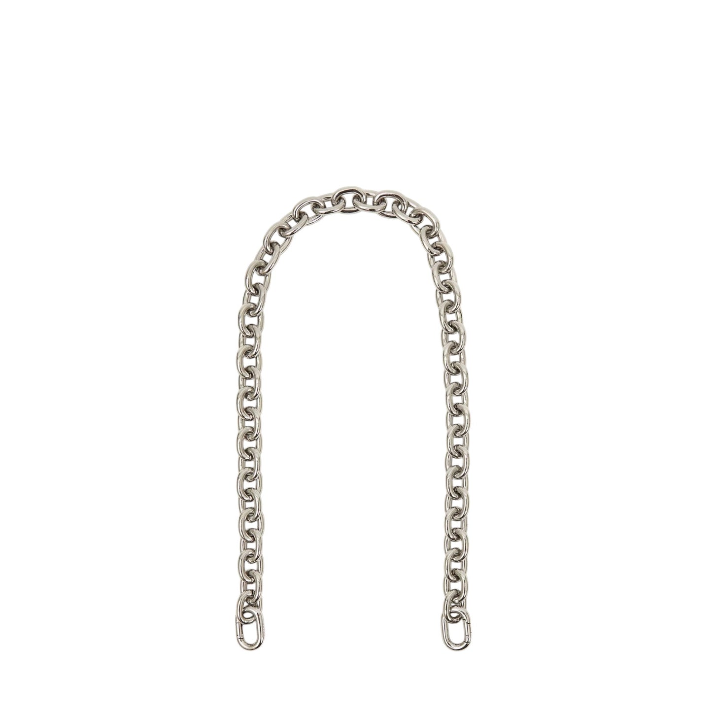 CLARE V. Shoulder Strap Silver Mini Link Chain in Silver