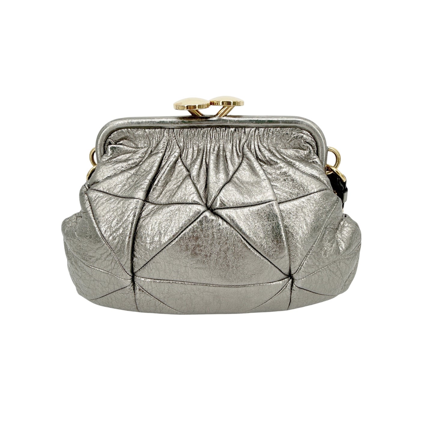 MARC JACOBS Collection Patchwork Metallic Leather Little Stam Bag in Silver