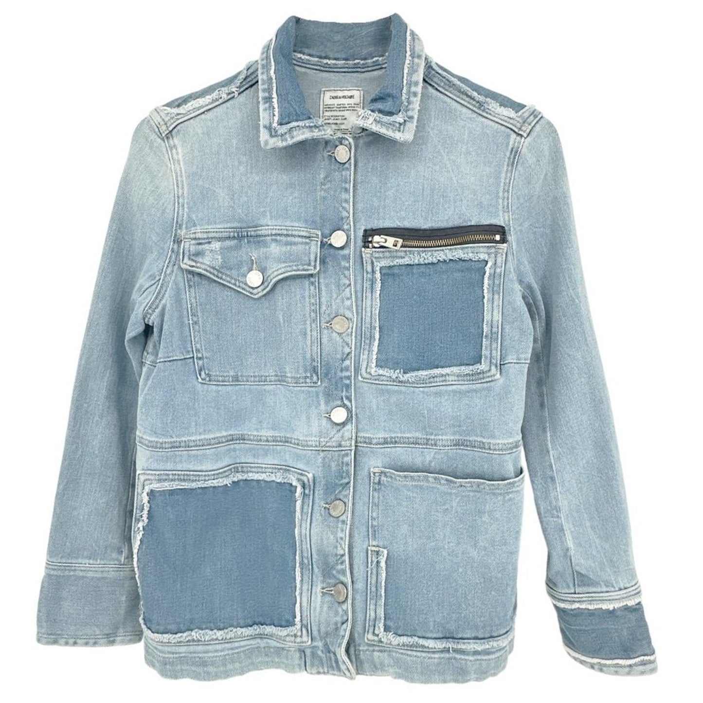 ZADIG & VOLTAIRE Kick Destroy Denim Jacket XS