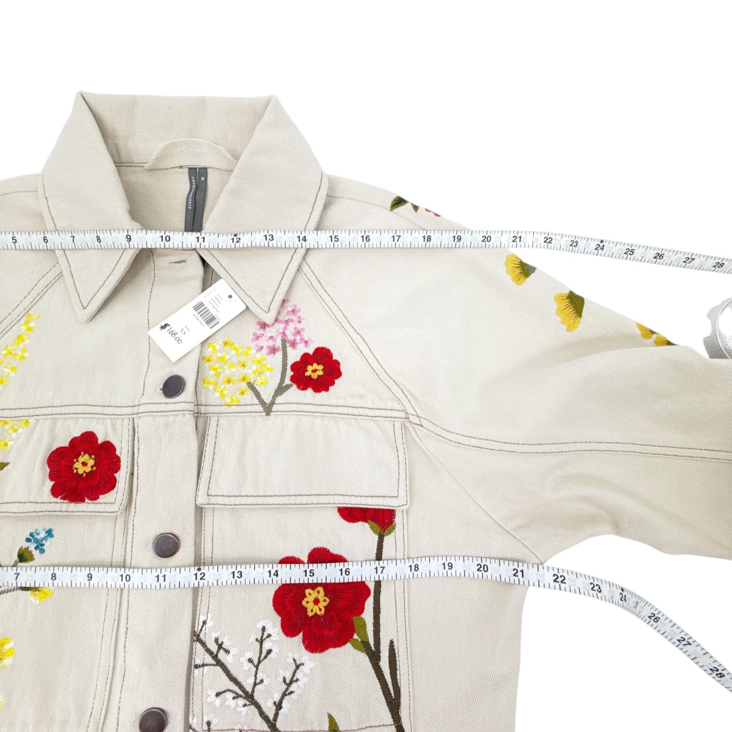 ANTHROPOLOGIE Floral Embroidered Jacket XS