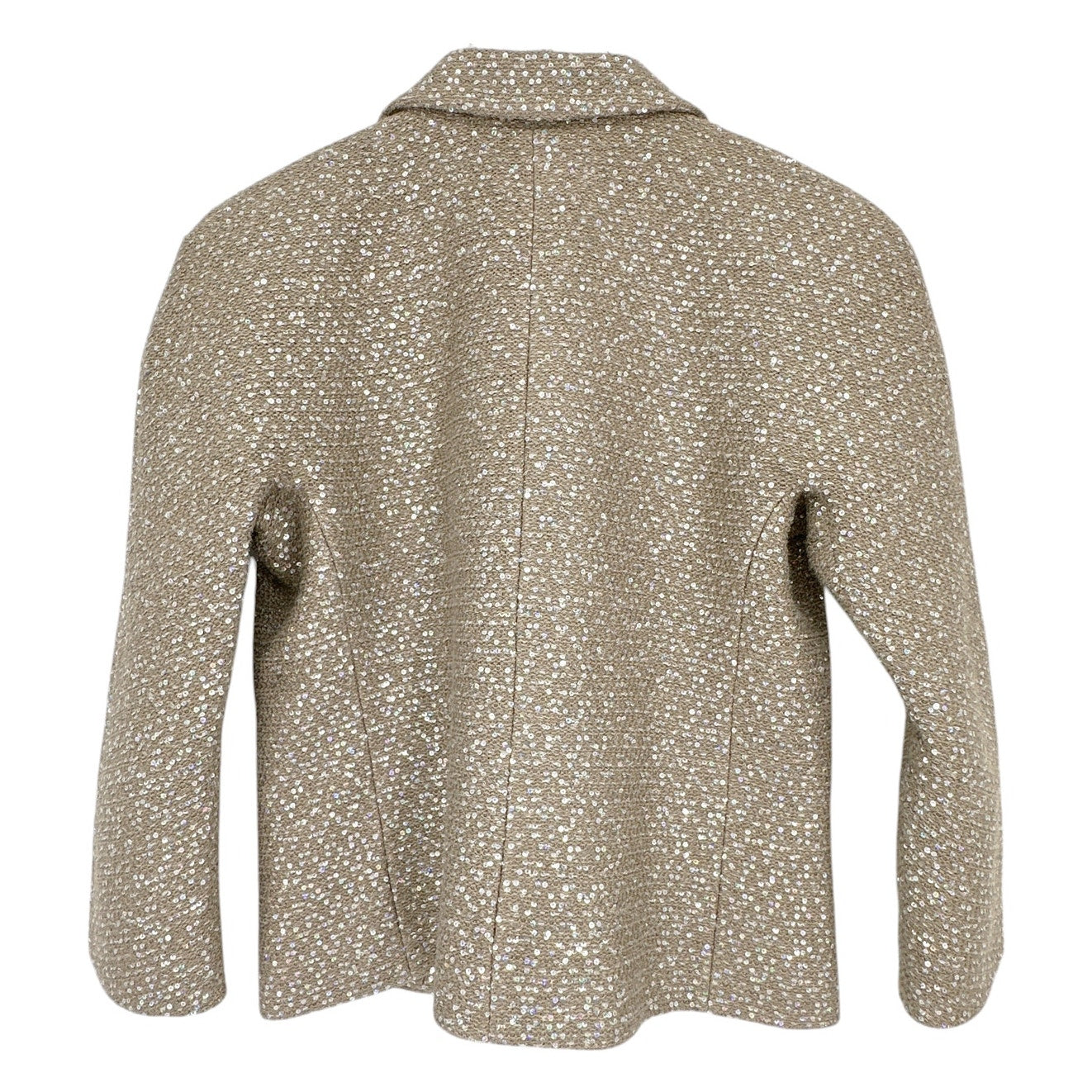 ST. JOHN Textured Sequin Knit Collared Jacket 4|S