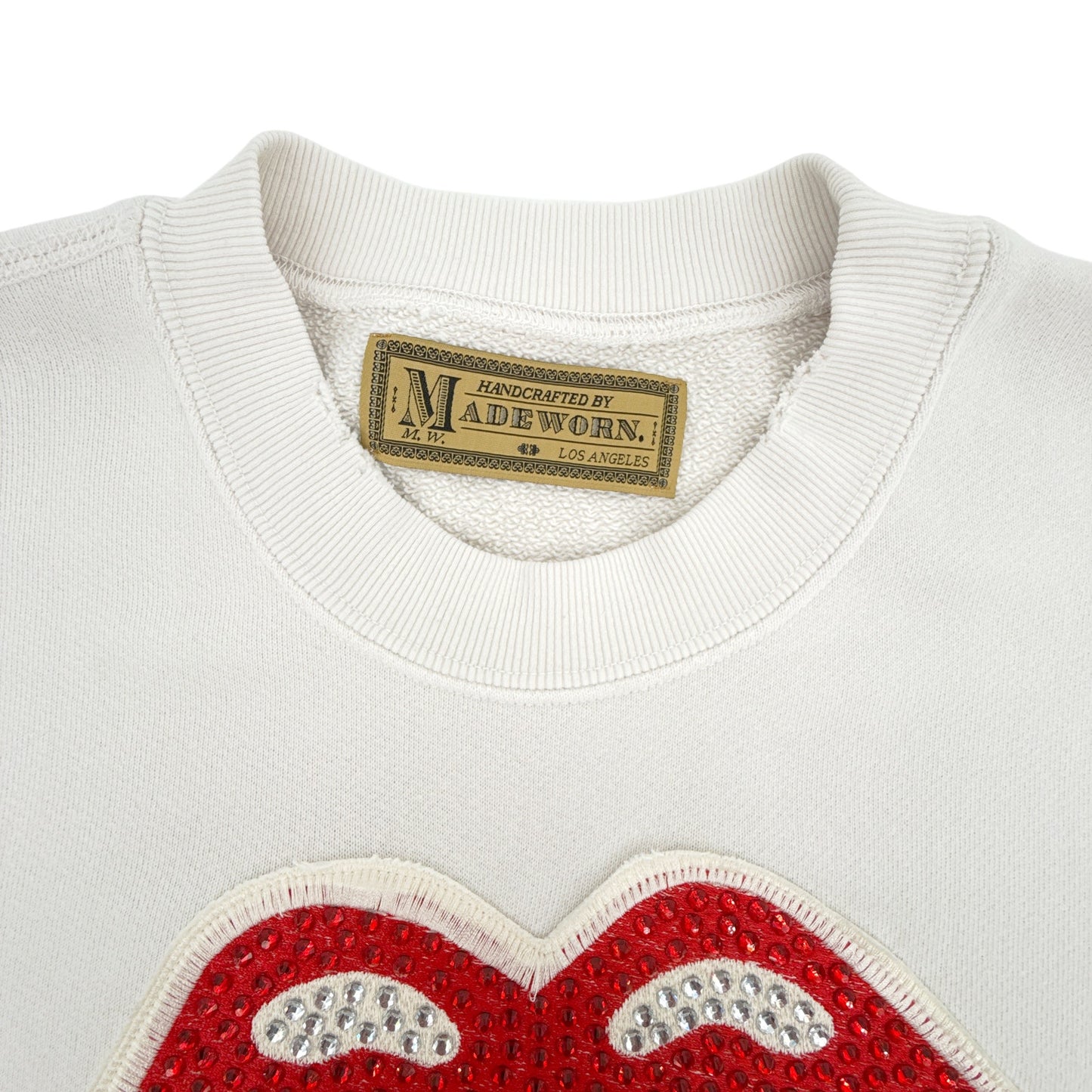 MADEWORN Rolling Stones Crystal Patch Classic Crew Sweatshirt S