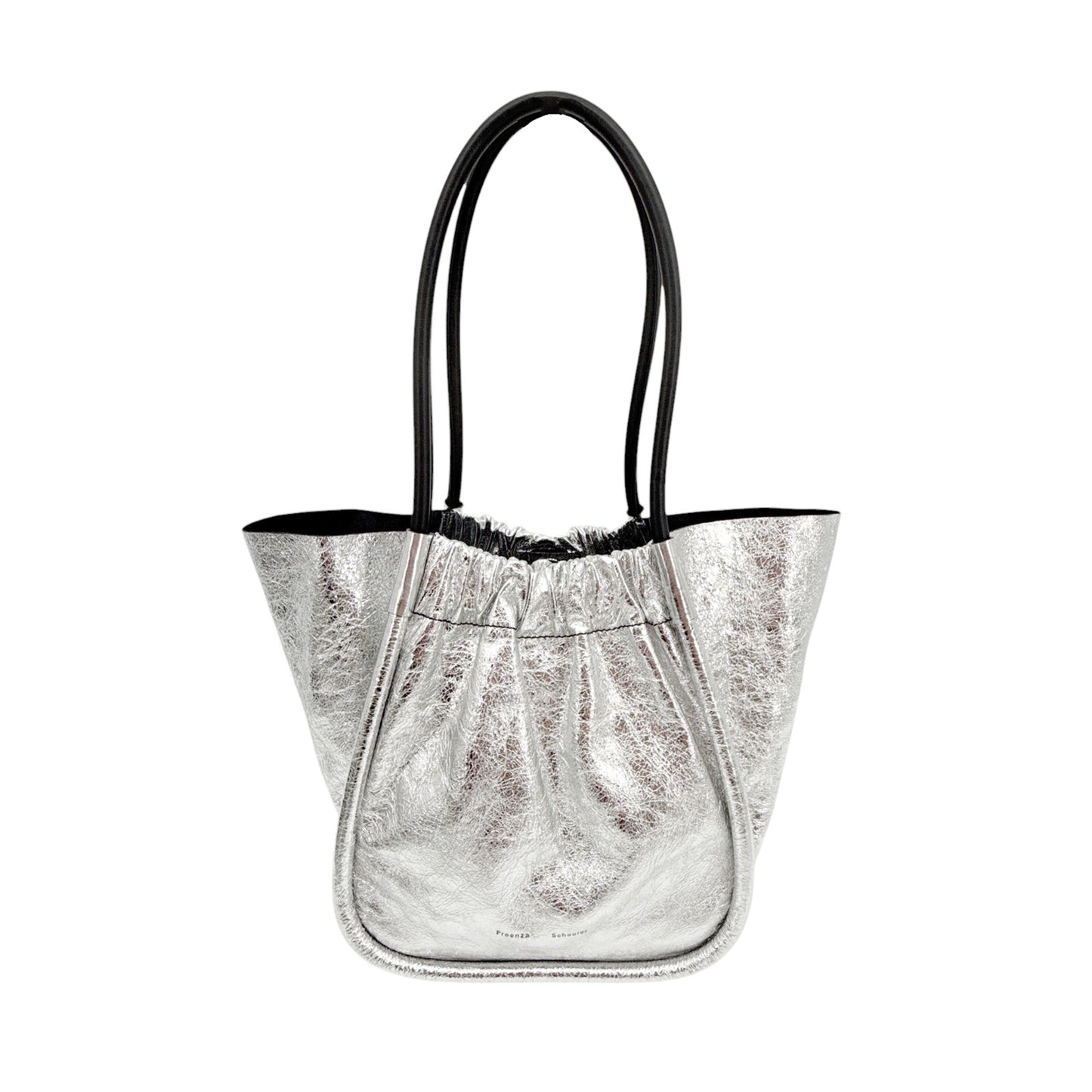 PROENZA SCHOULER Large Ruched Tote in Metallic Crinkled Leather