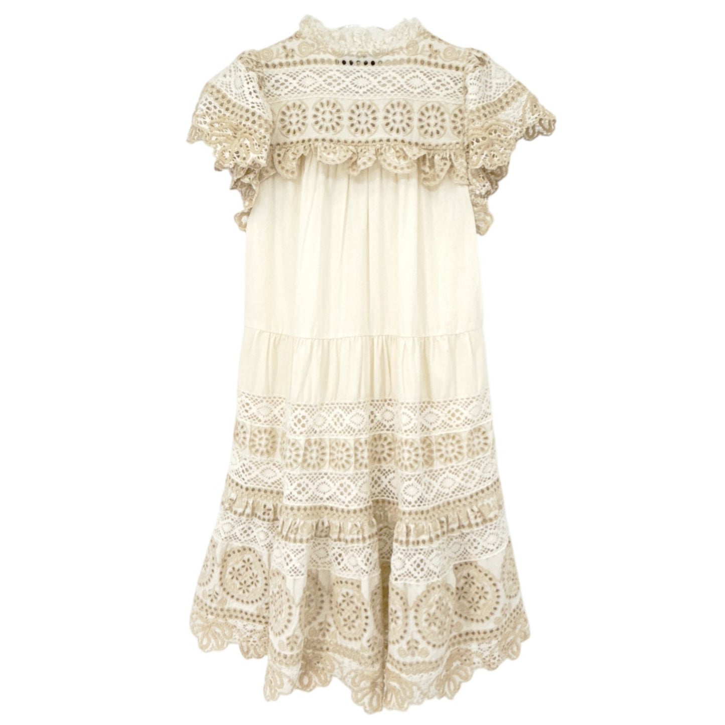 SEA NEW YORK Evie Eyelet Tunic Dress in Cream XS