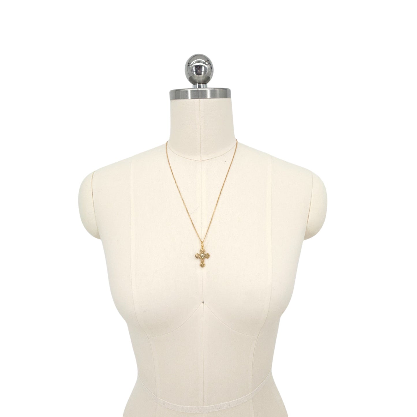VIRGINS SAINTS & ANGELS VSA Basilica Cross Charm Necklace in Gold