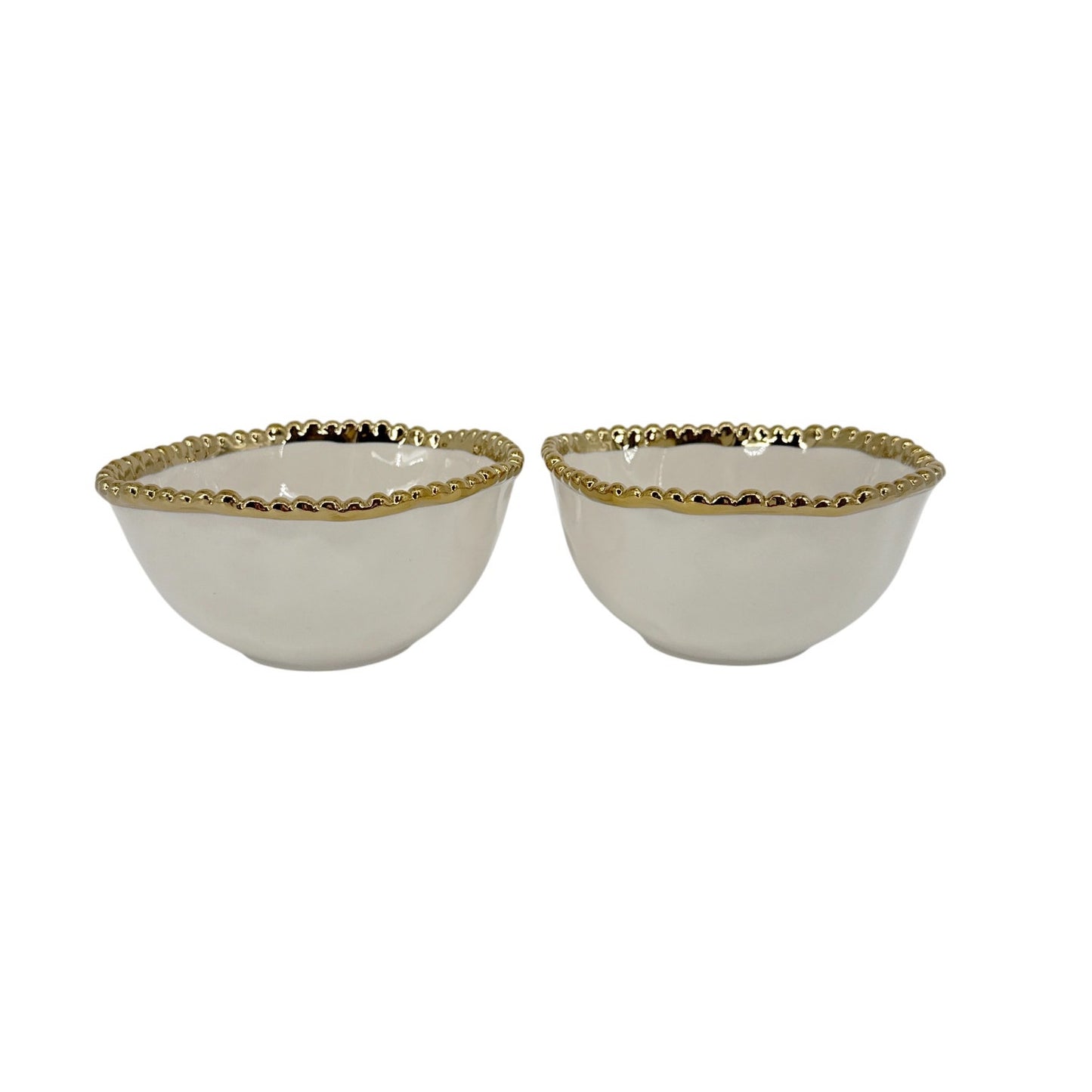 PAMPA BAY Golden Salerno Porcelain Small Bowl Set of 2