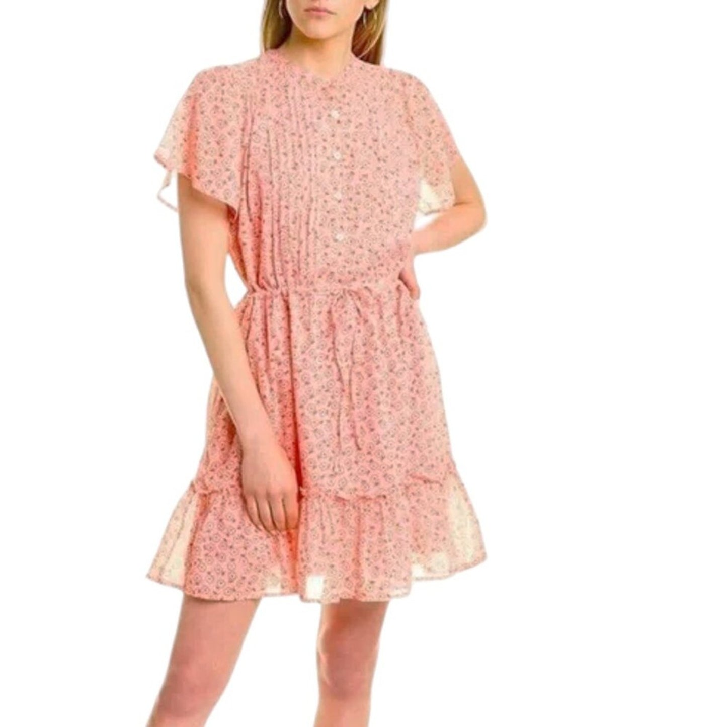 BANJANAN Rhonda Dress Scattered Daisy Orchid Pink S
