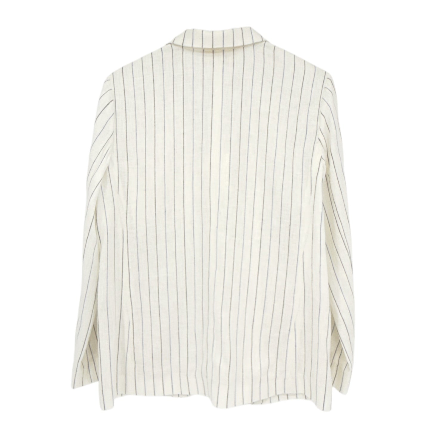 THE GREAT. The Relaxed Blazer in Cream Pinstripes 1|S