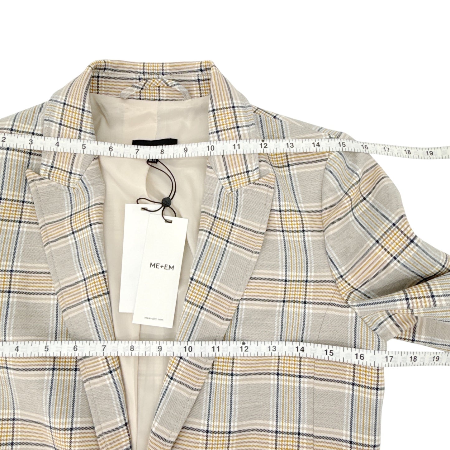 ME+EM Statement Check Boyfriend Blazer UK6|US2