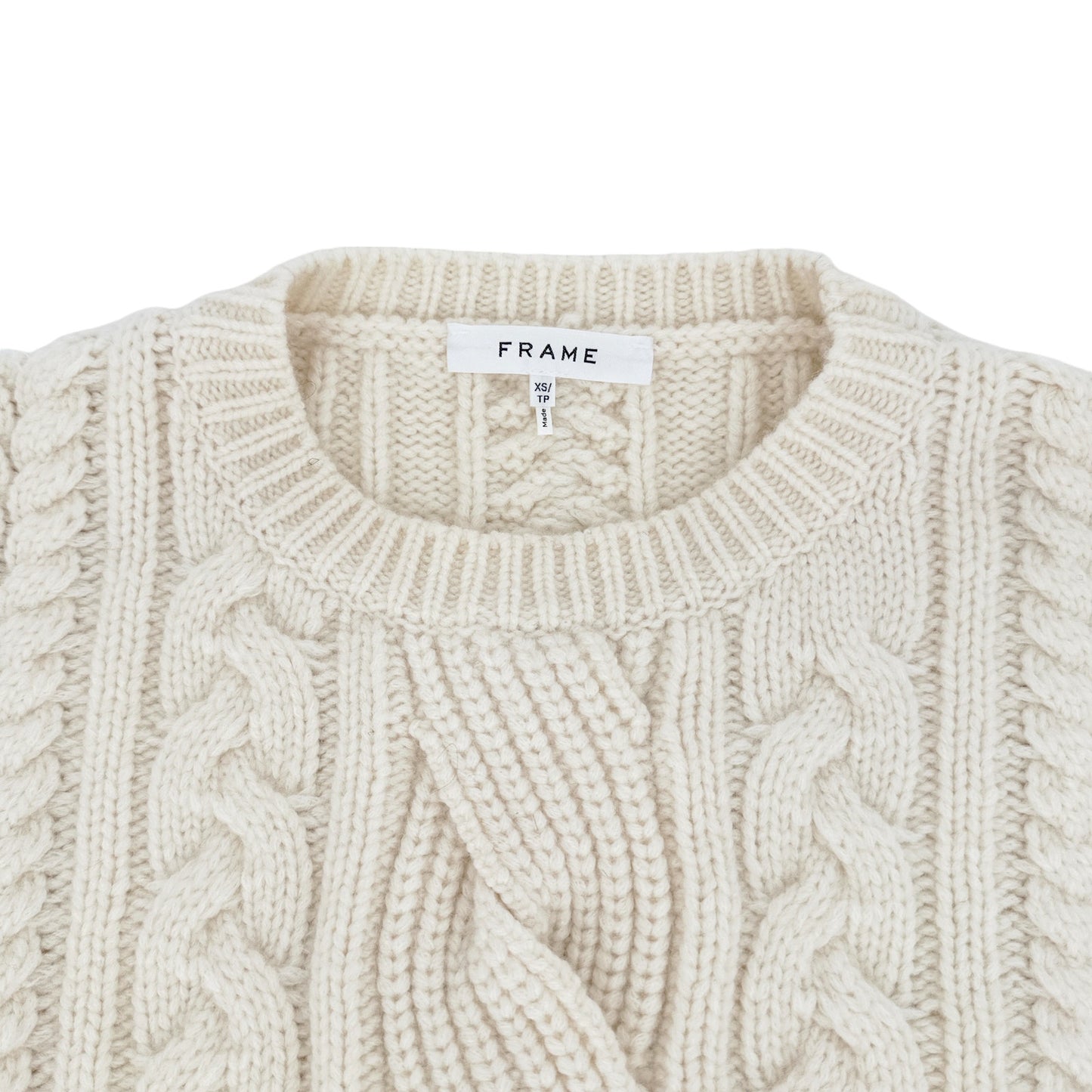 FRAME Cable Knit Wool Blend Sweater XS