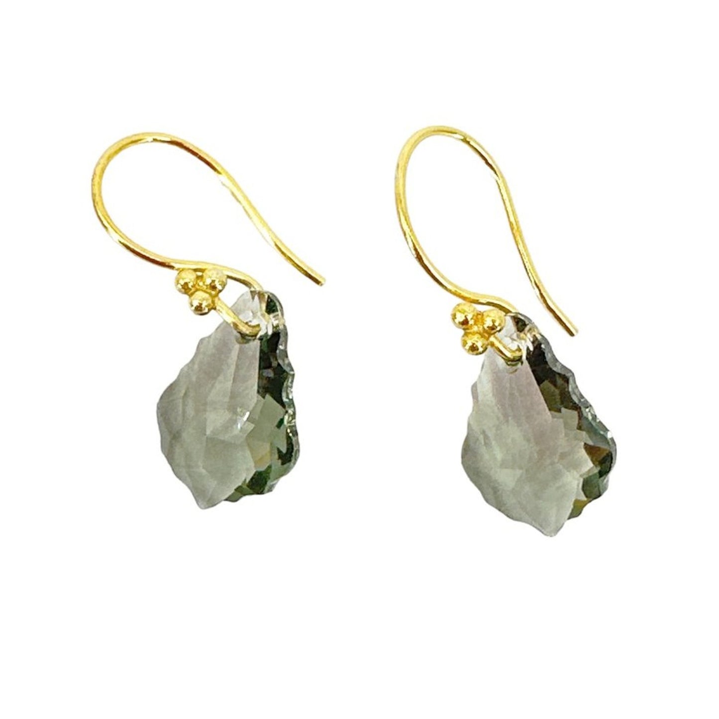 SWAROVSKI Crystal Black Diamond & Gold Vermeil French Wire Earrings