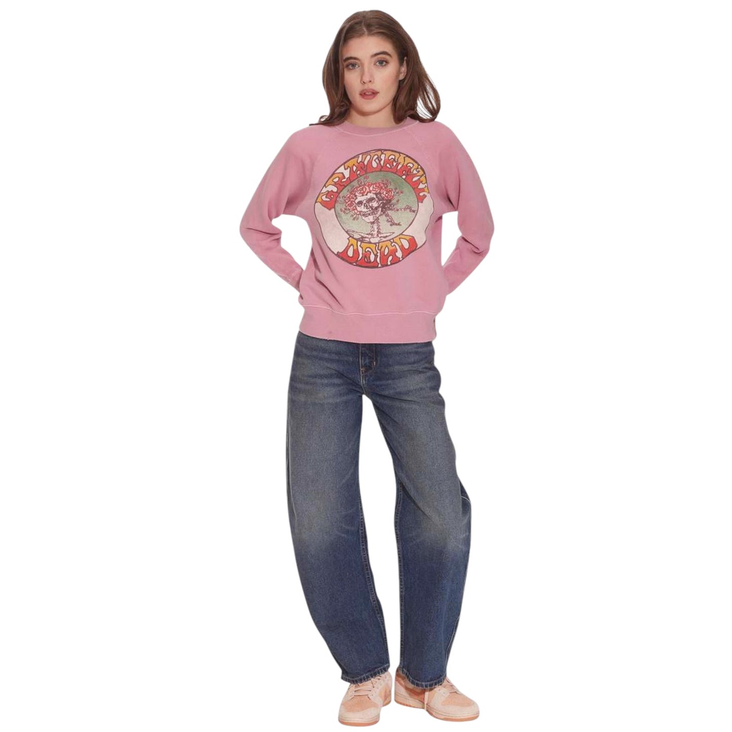 MADEWORN Grateful Dead Shrunken Sweatshirt in Petal M