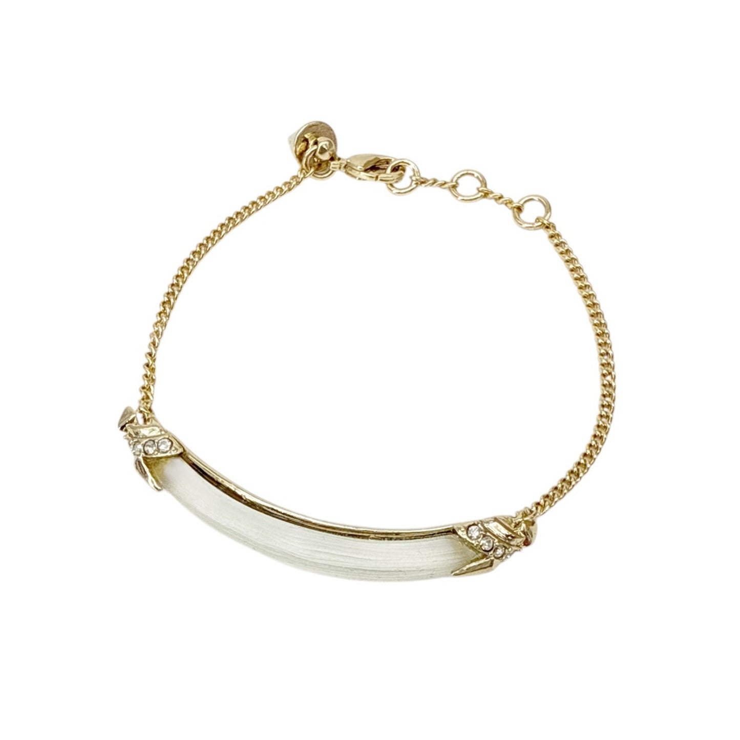 ALEXIS BITTAR Lucite Swarovski Crystal Encrusted ID Curb Chain Bracelet