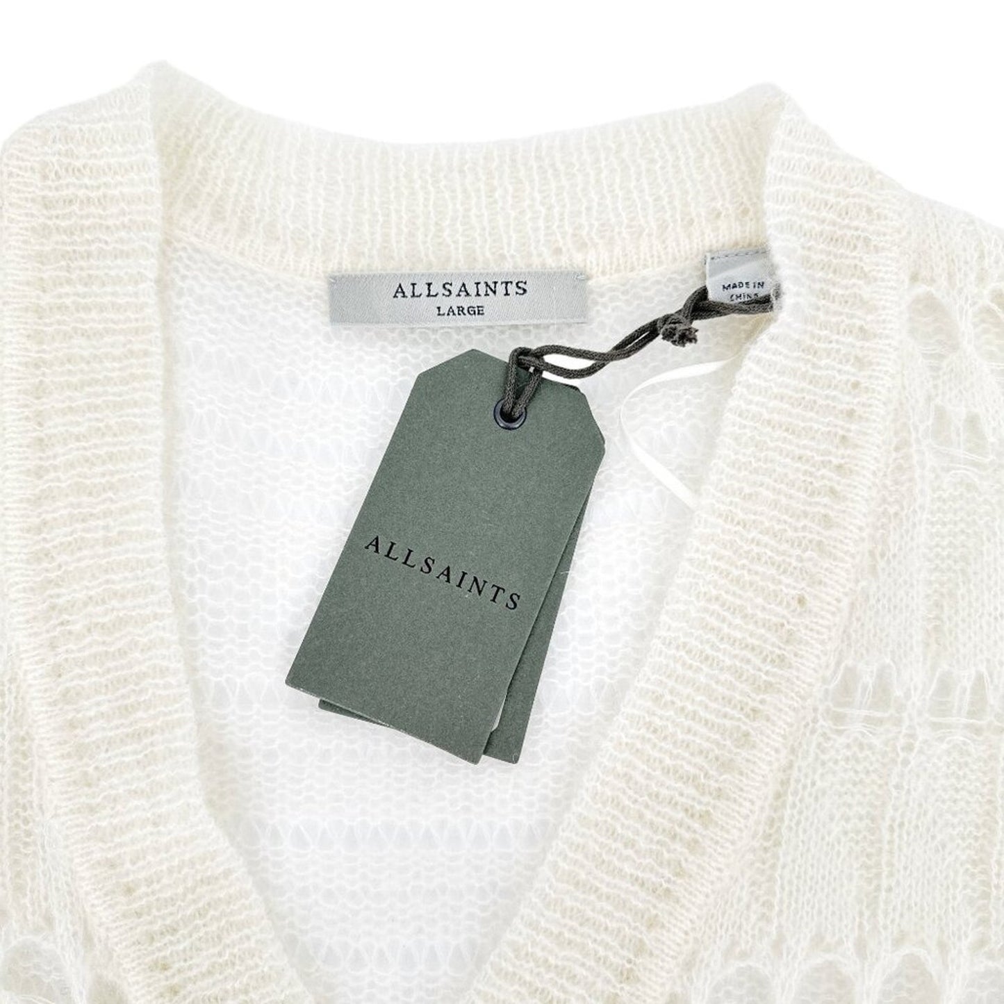 ALLSAINTS Cole Open Knit Cropped Cardigan L