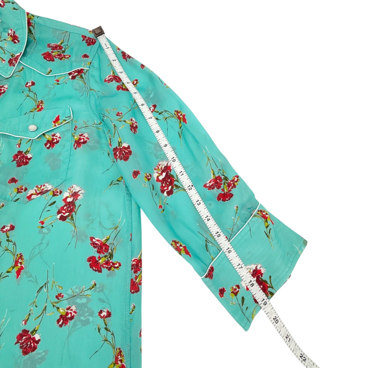 R13 Cowboy Dress in Light Blue Floral M