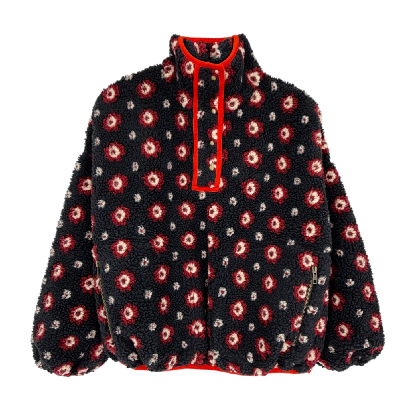 THE GREAT. The Countryside Pullover in Navy Geo Daisy 0|XS