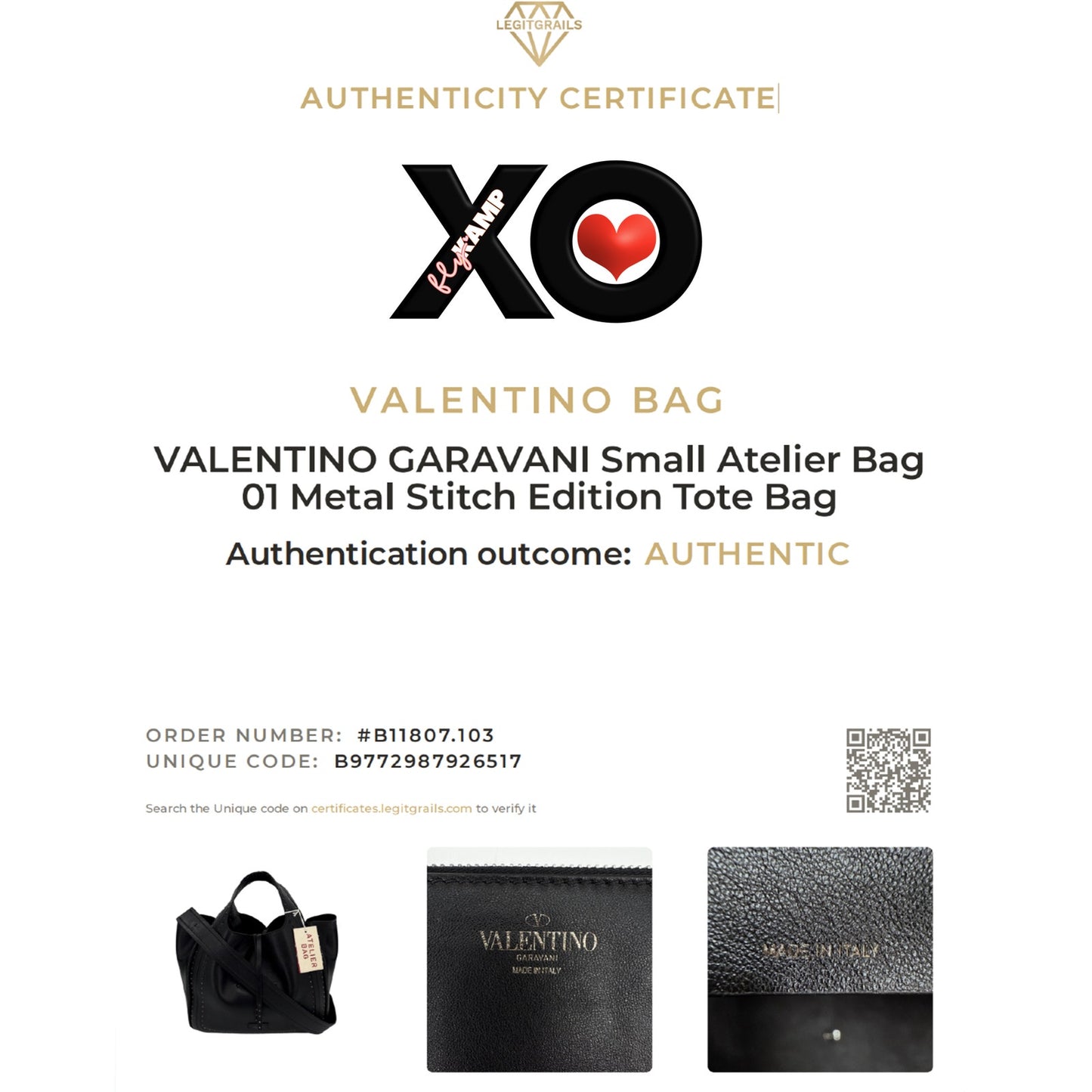 VALENTINO GARAVANI Small Atelier Bag 01 Metal Stitch Edition Tote Bag In Black