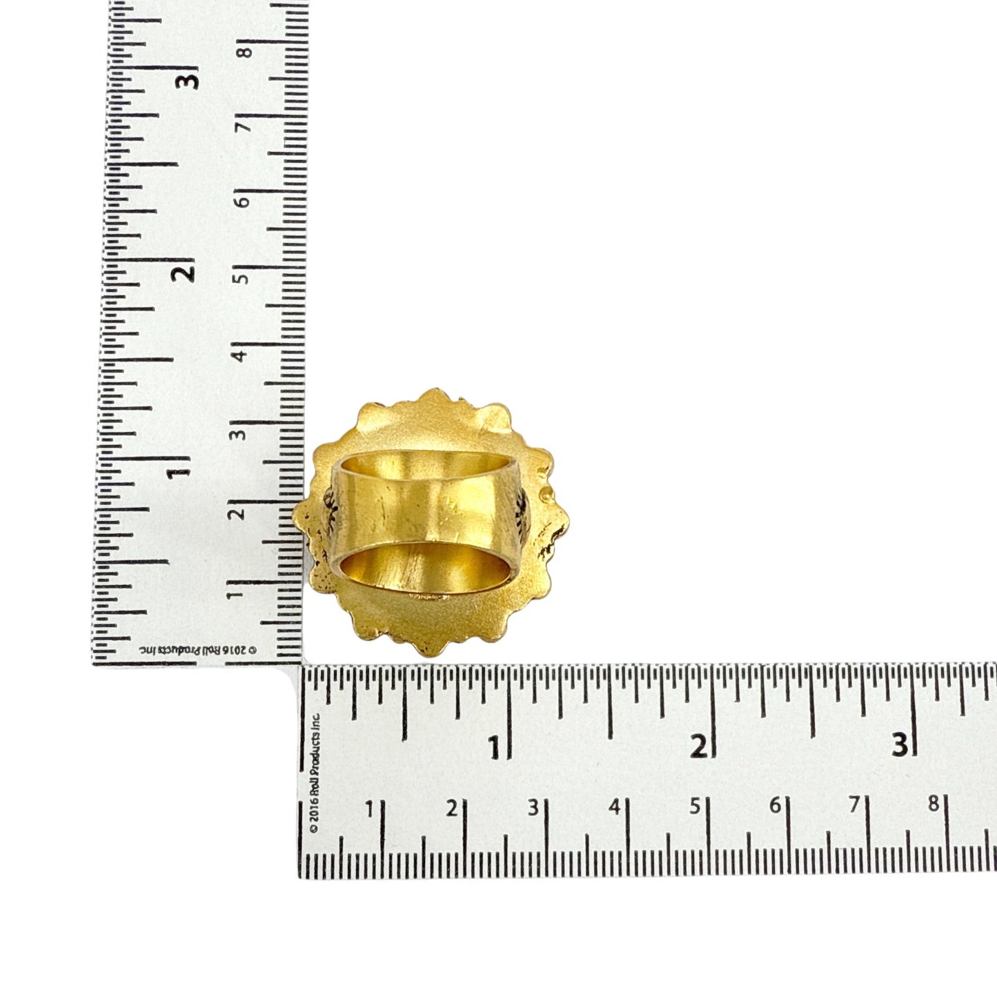 VIRGINS SAINTS & ANGELS Vintage San Benito Ring Gold Plated Sterling Silver 7