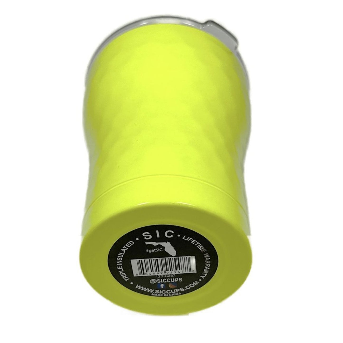 SIC Cup 12 oz Neon Yellow Dimpled Golf