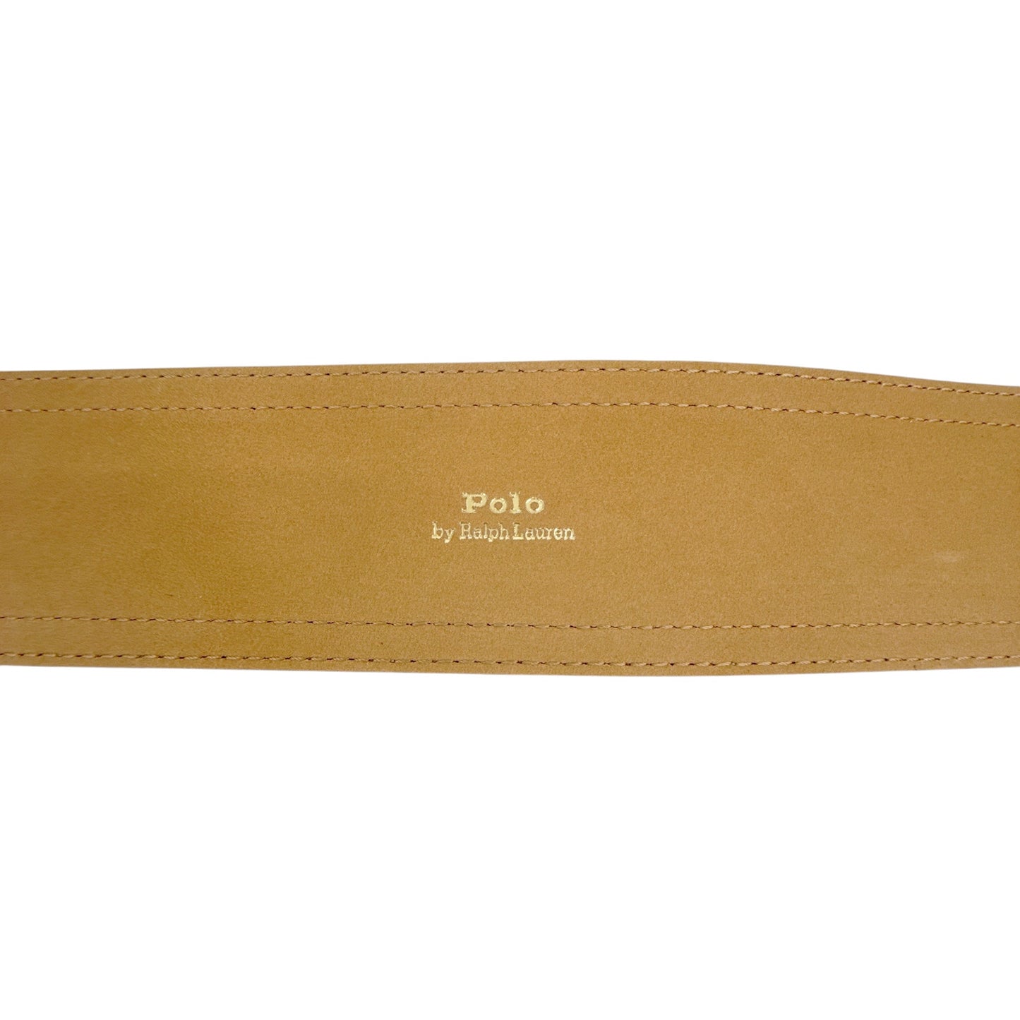 POLO RALPH LAUREN Elongated-Buckle Leather Belt in Cuoio & Silver S