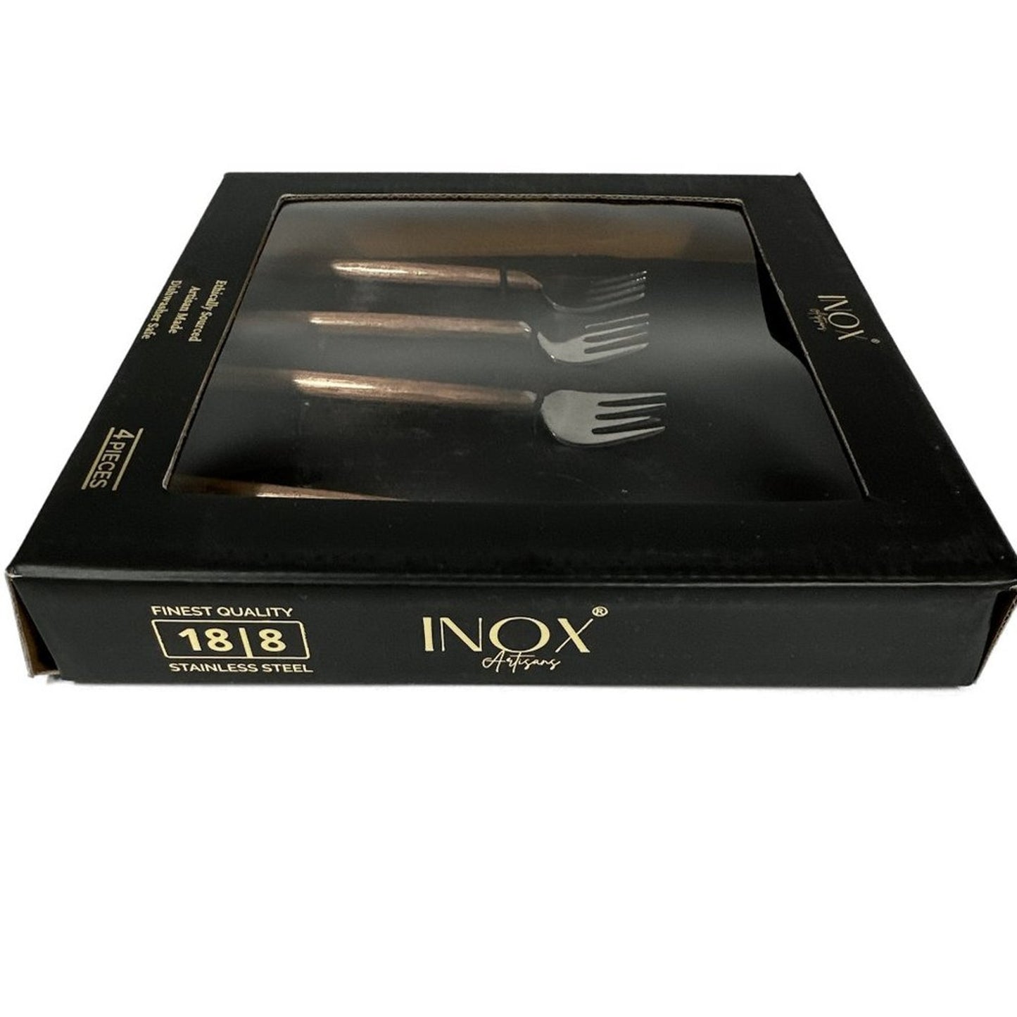 INOX ARTISANS Sundance Table Forks 4 Pc. Set in Copper & Stainless