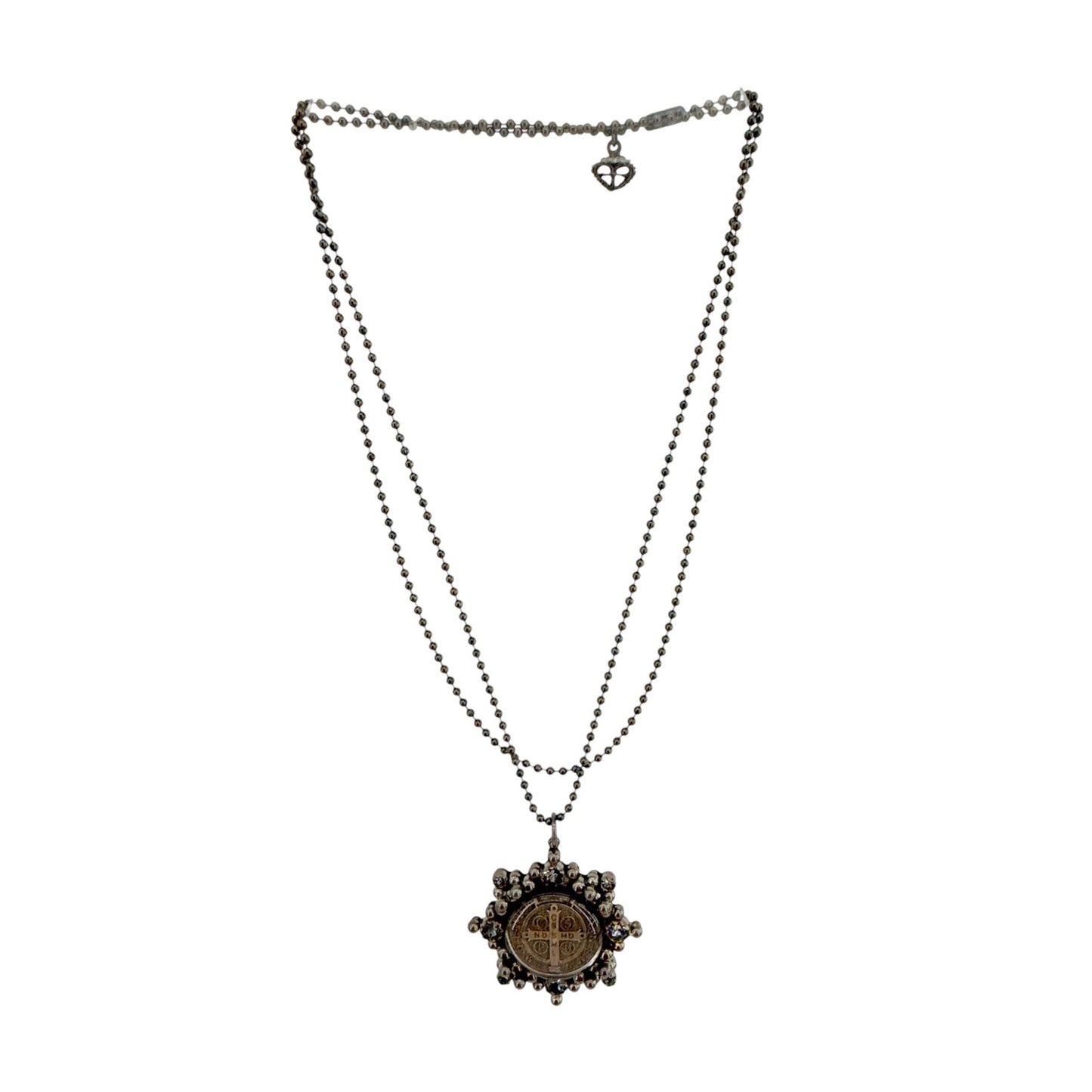 VIRGINS SAINTS & ANGELS VSA Cloister San Benito Charm Necklace in Gunmetal