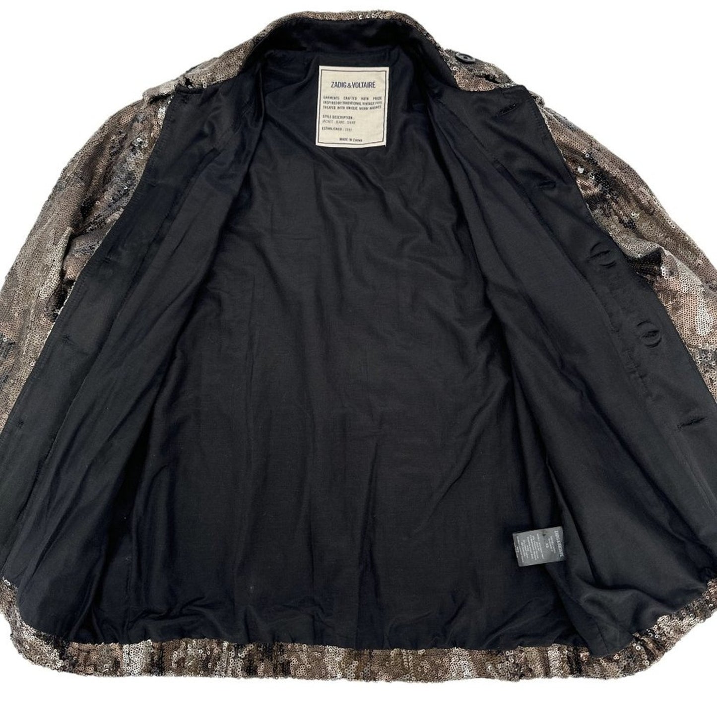ZADIG & VOLTAIRE Kid Sequin Camo Jacket XS