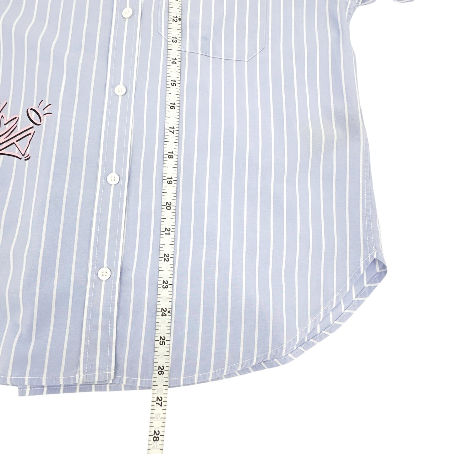 ZADIG & VOLTAIRE Tais Raye Tag Stripe Cotton Graphic Shirt S
