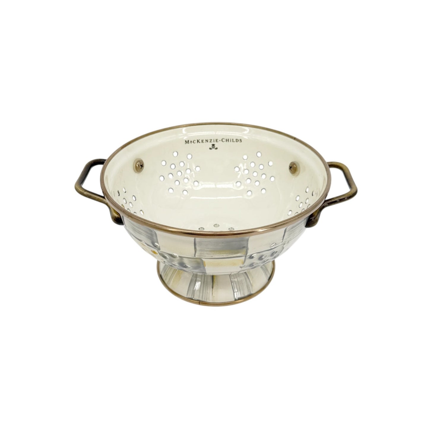 MACKENZIE-CHILDS Sterling Check Colander Small