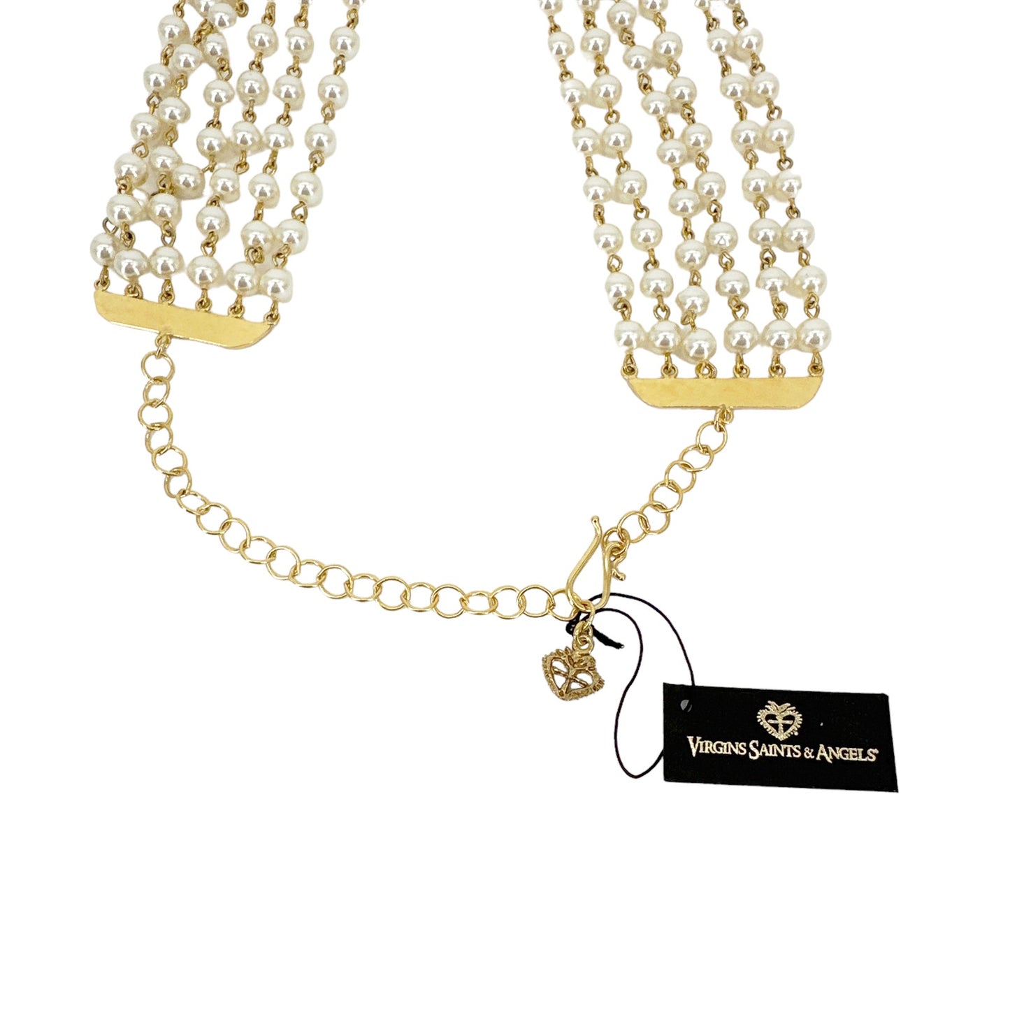 VIRGINS SAINTS & ANGELS VSA La Queen Collar in Cream Pearl & Gold