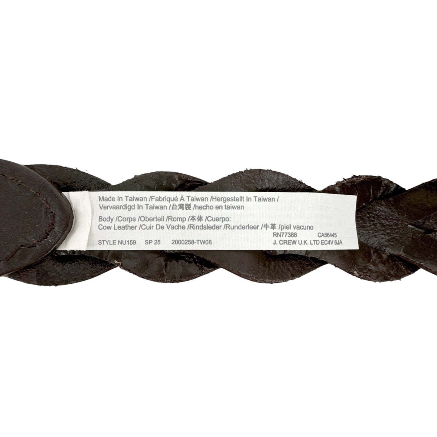 MADEWELL Braided Belt in Dark Carob XXS-S